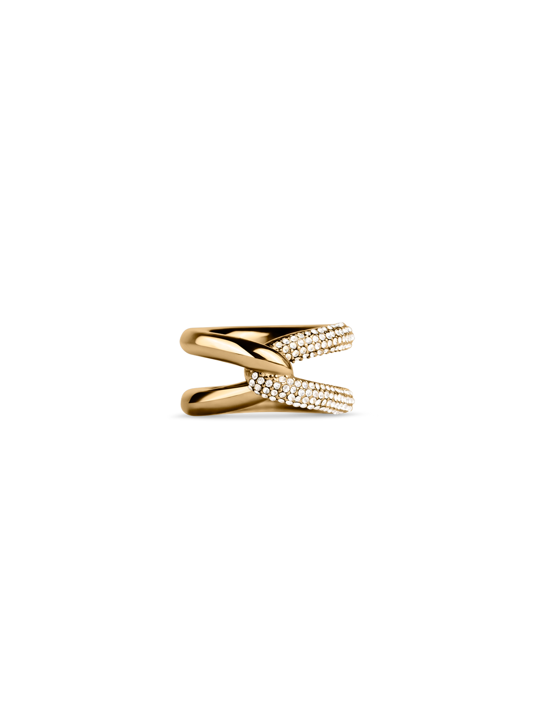 evoke pave ring 18k waterproof gold PVD plated steel