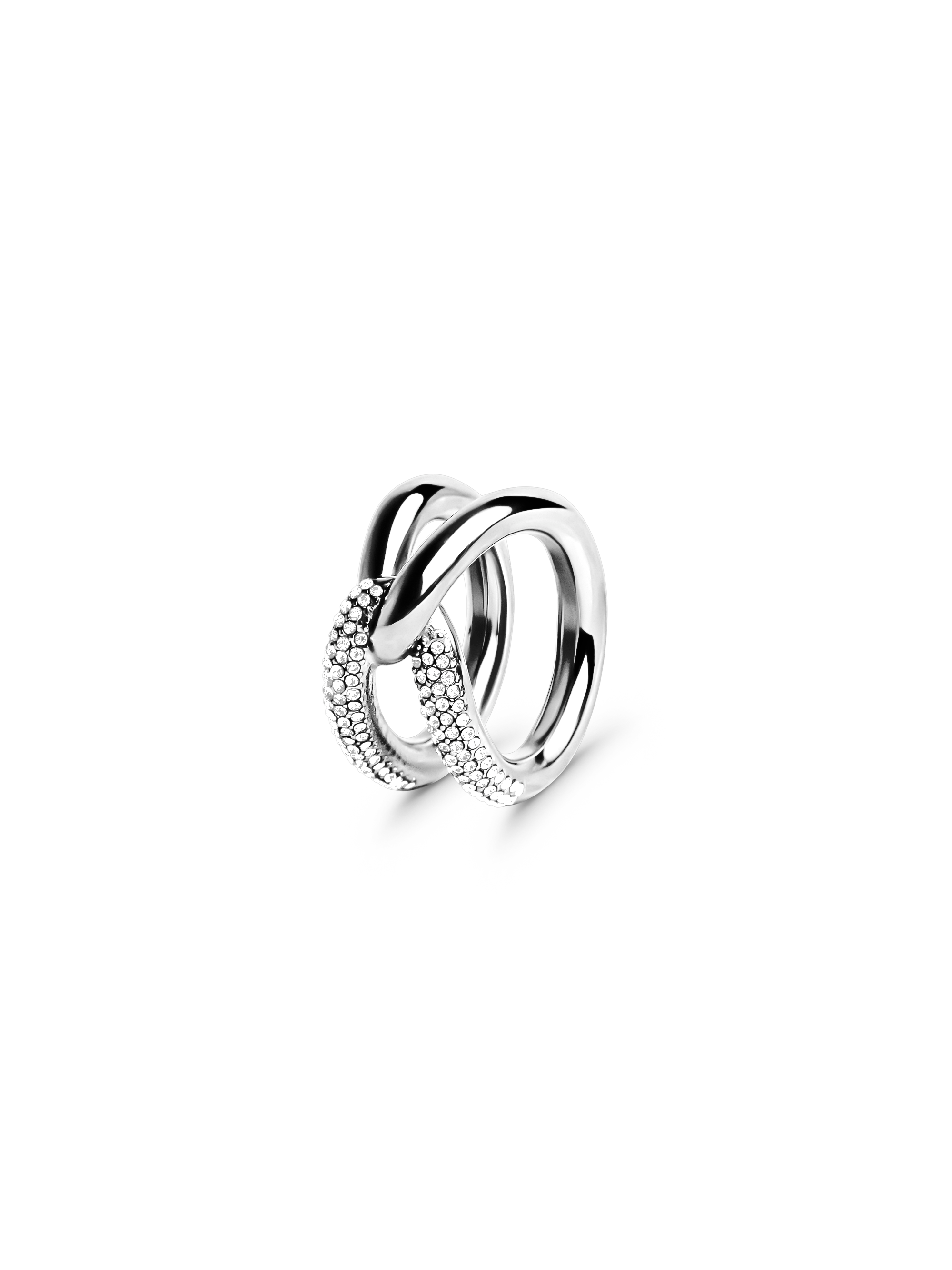 evoke pave ring waterproof 925 silver plated steel