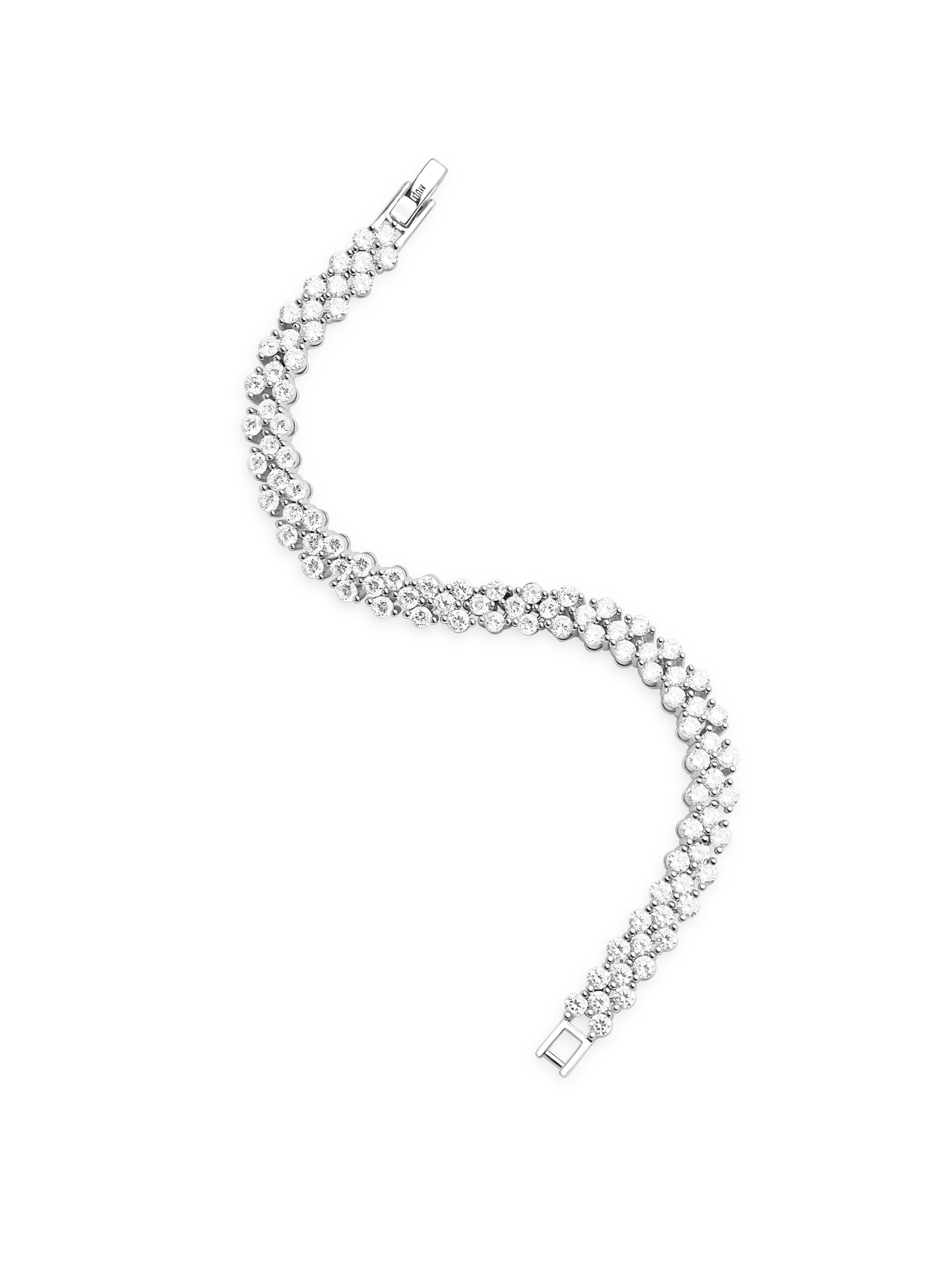 evoke tennis bracelet  925 silver plated brass