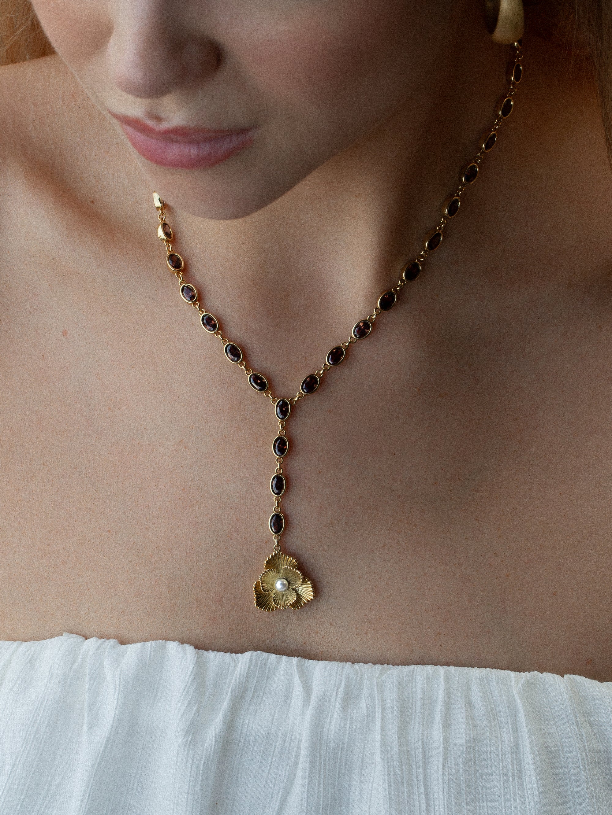 Fleur Anna Necklace by Felicia Wedin 18k gold plated brass