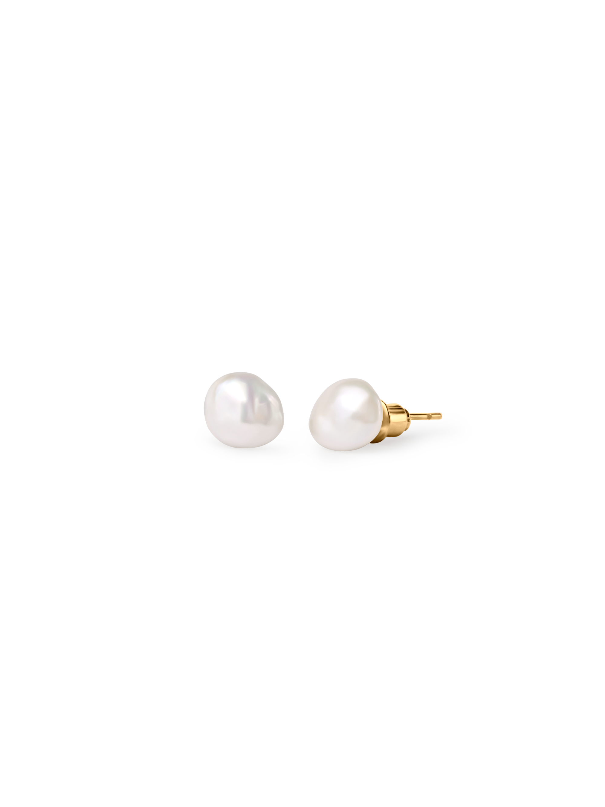 freshwater pearl stud waterproof 18k gold PVD plating, freshwater pearls