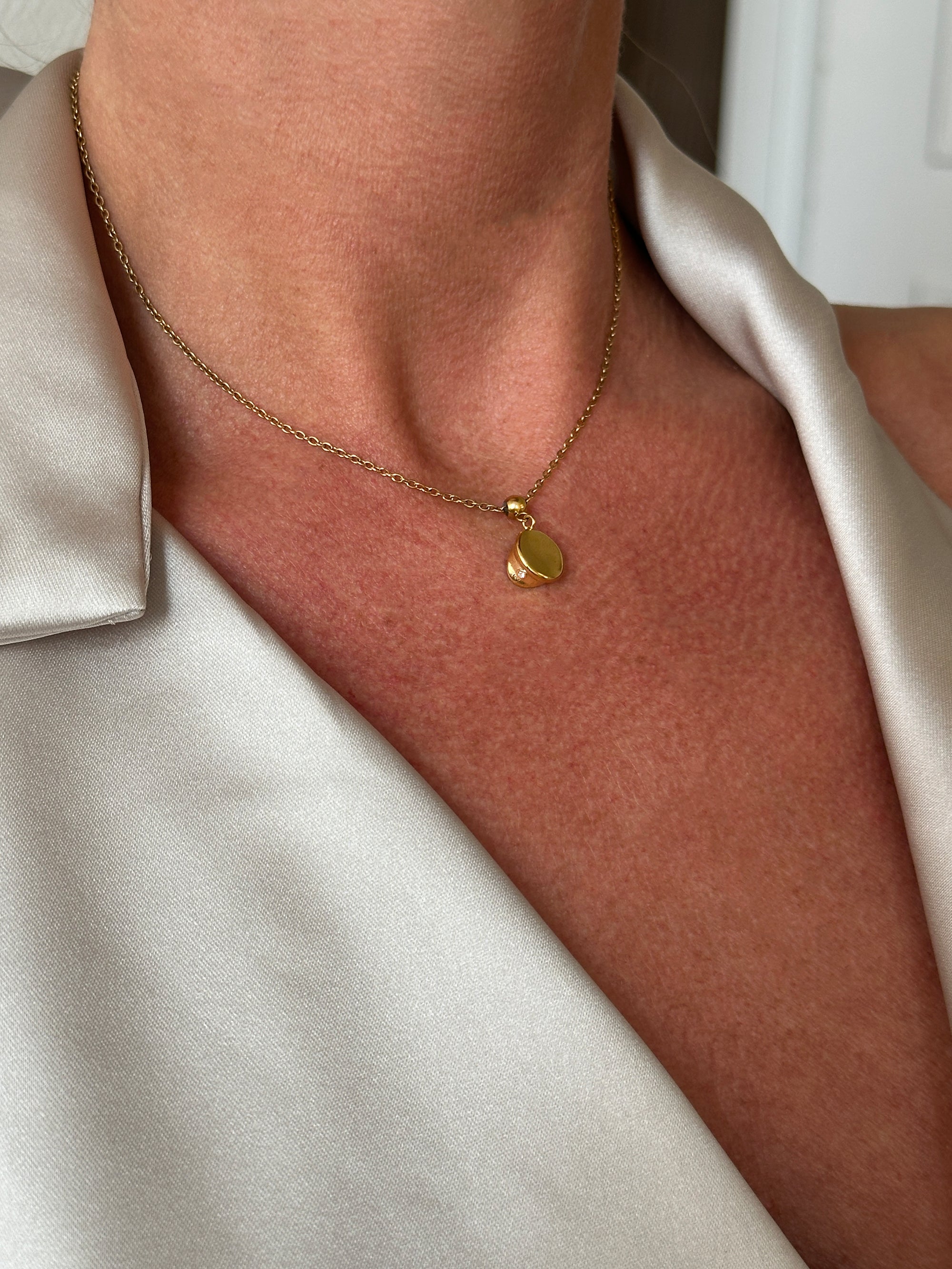 graduation hat charm Waterproof 18k gold PVD plated steel