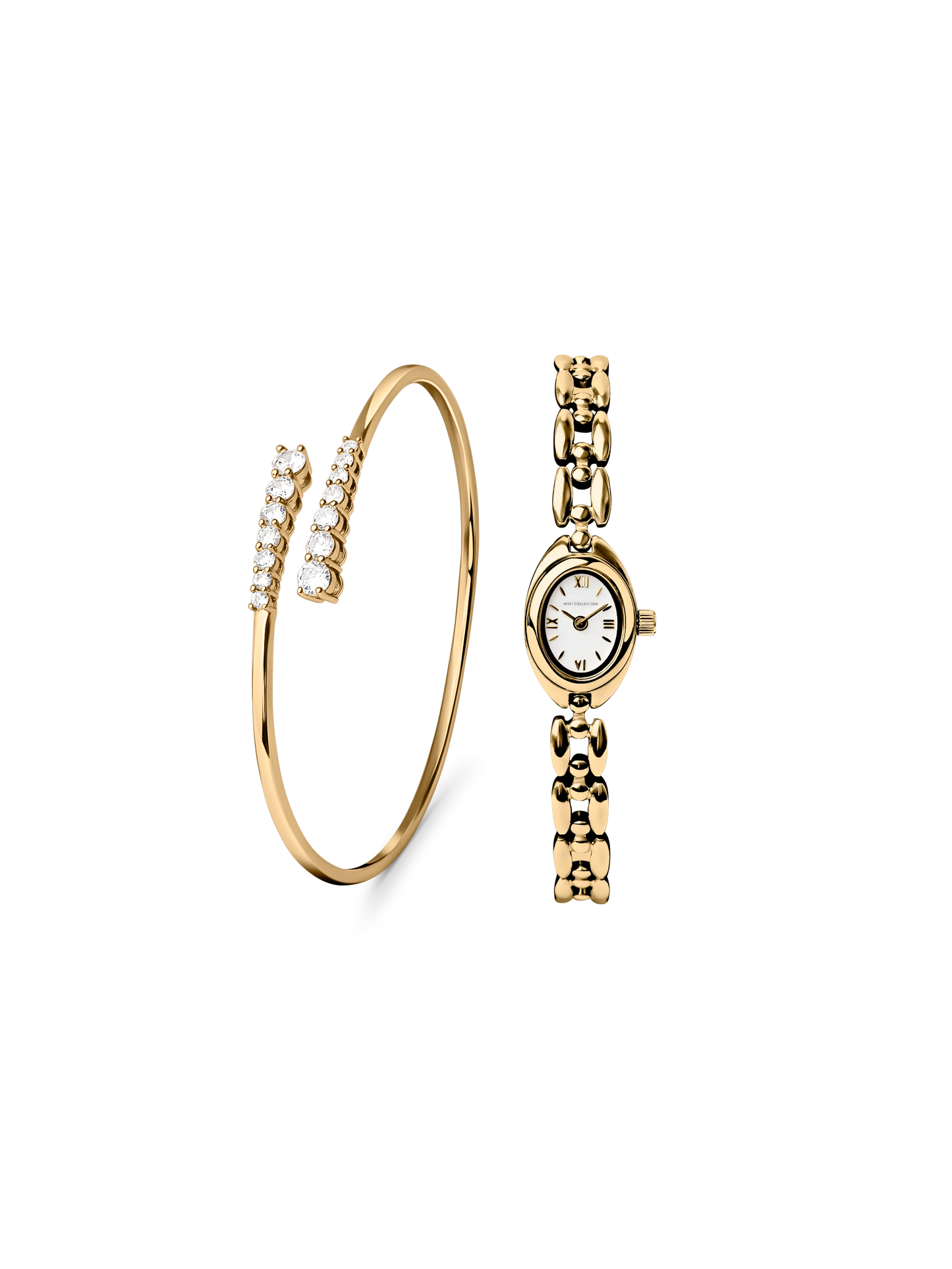 Heritage Oval Watch and Bracelet Set Gold