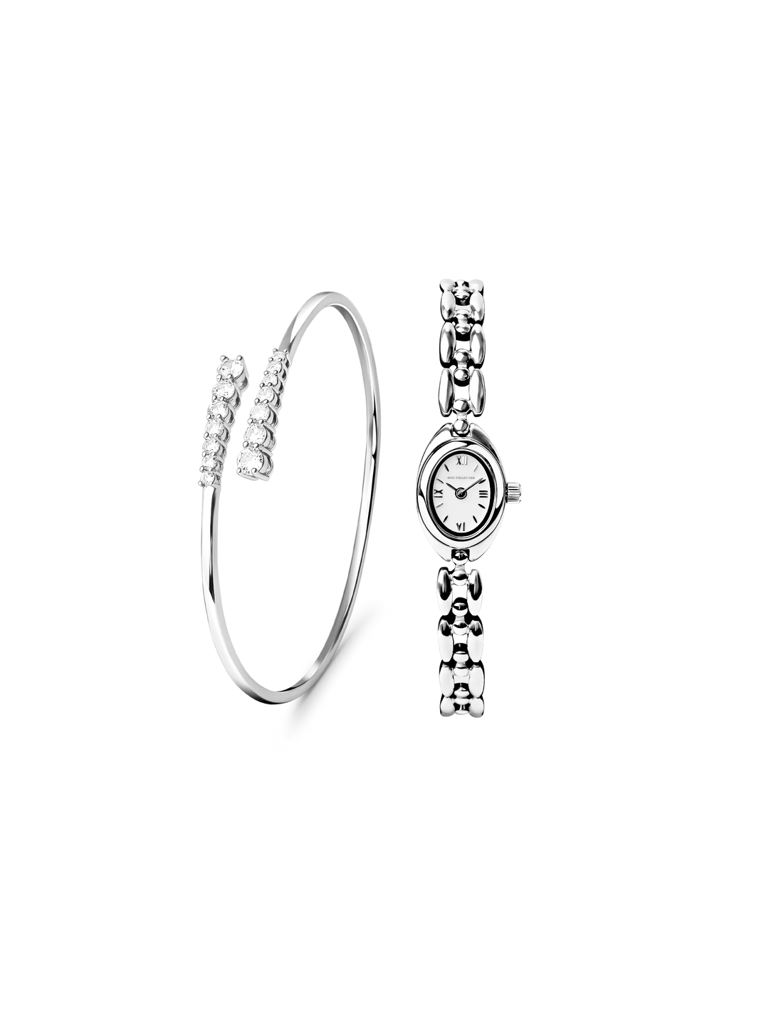 Heritage Oval Watch and Bracelet Set Silver