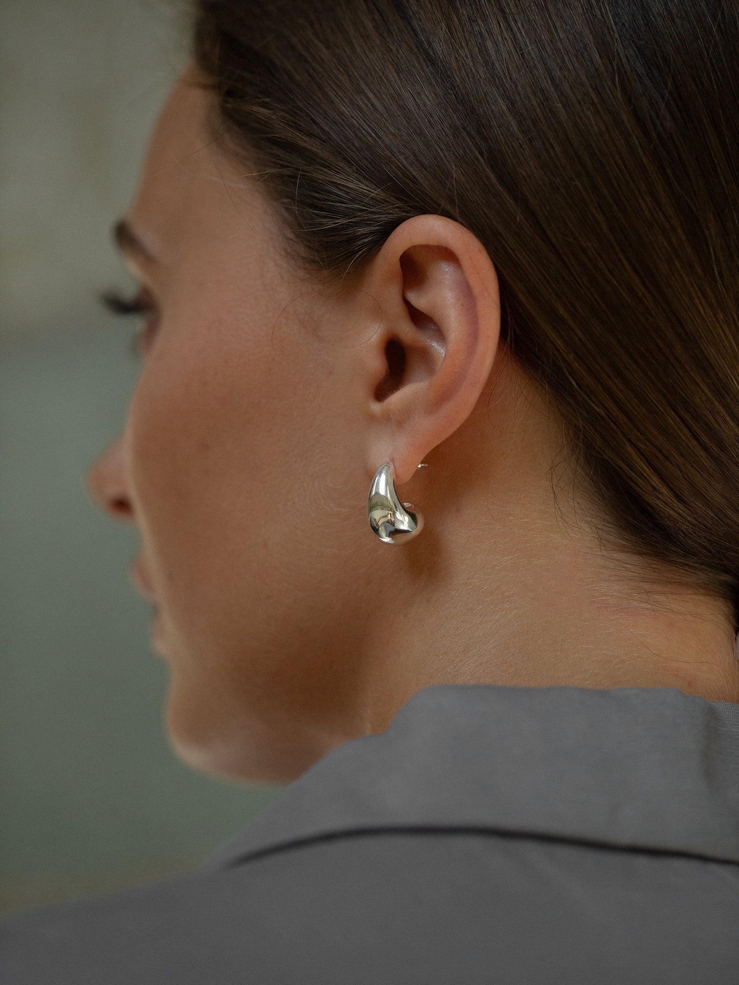 Midi Drop Earrings Silver