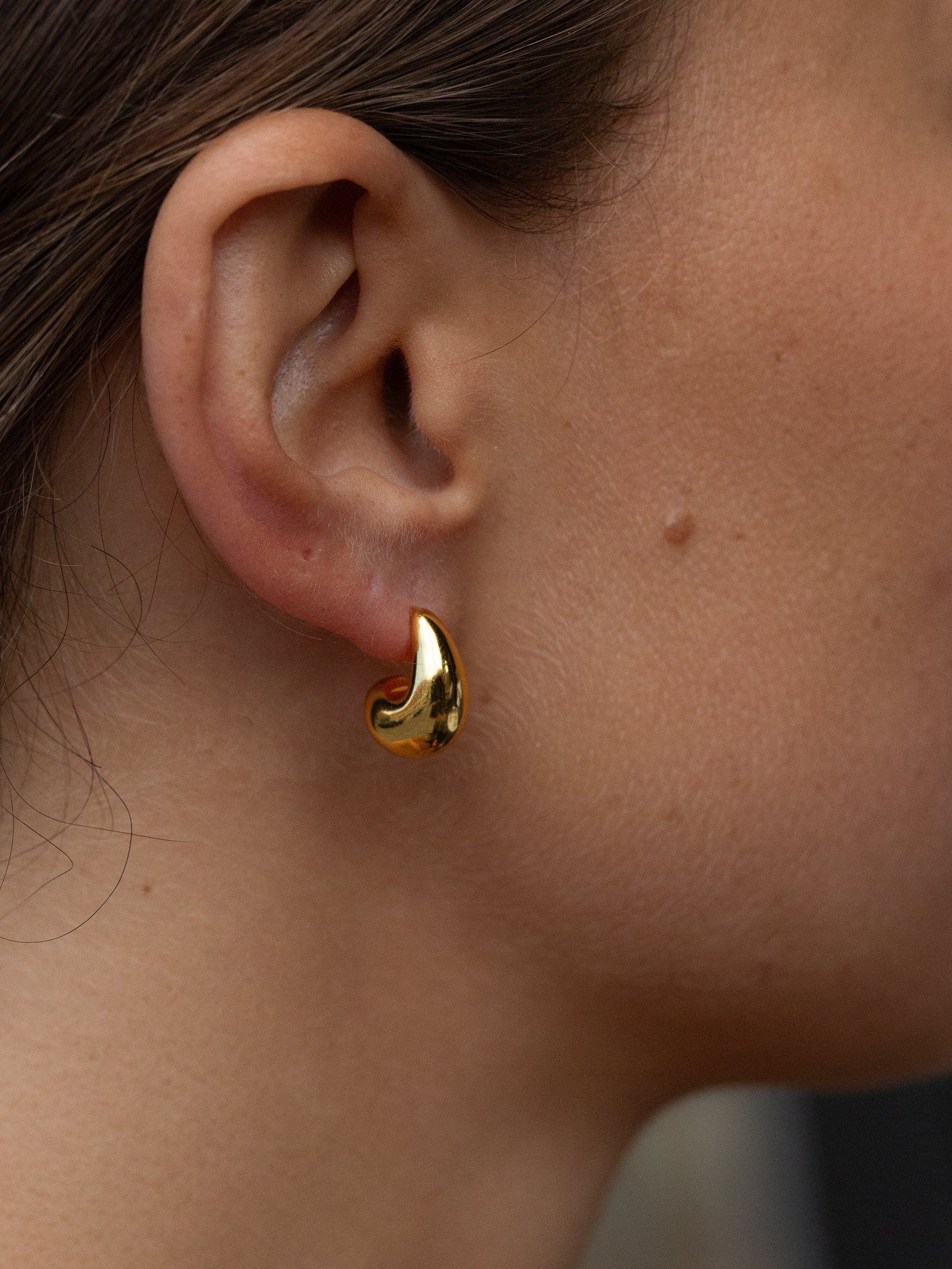 mind drop earring, 18k gold plated brass