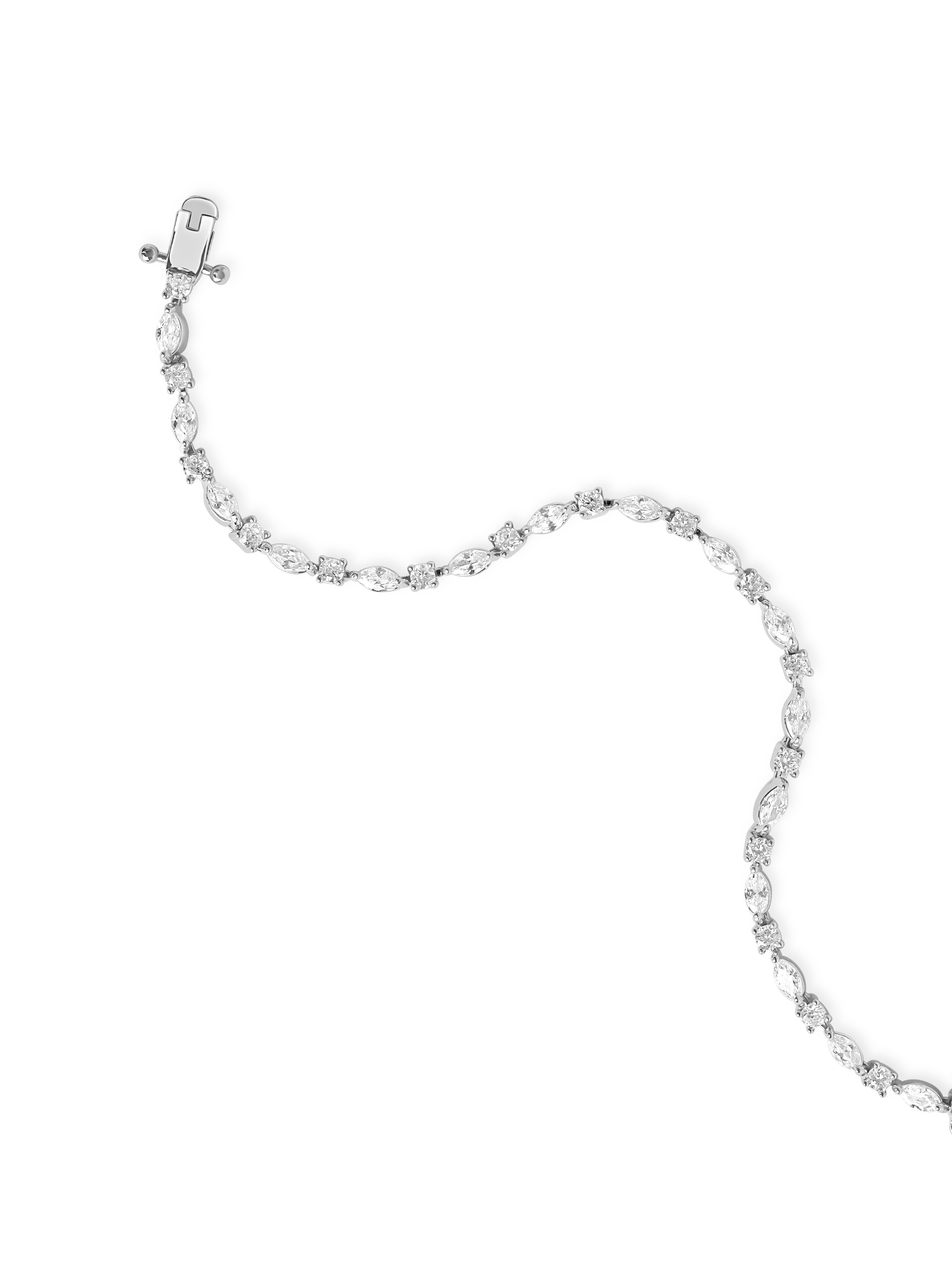 Marquise tennis bracelet 925 silver plated brass