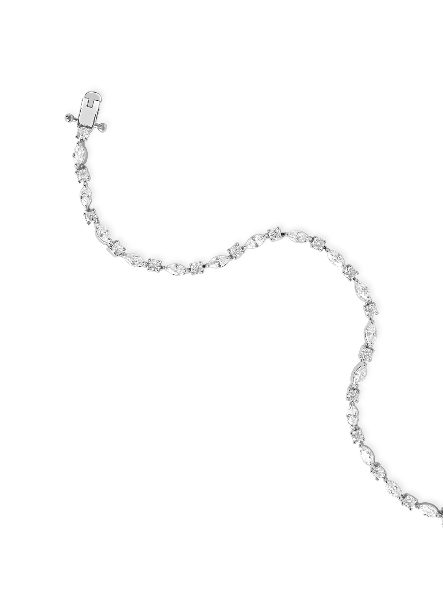 Marquise tennis bracelet 925 silver plated brass