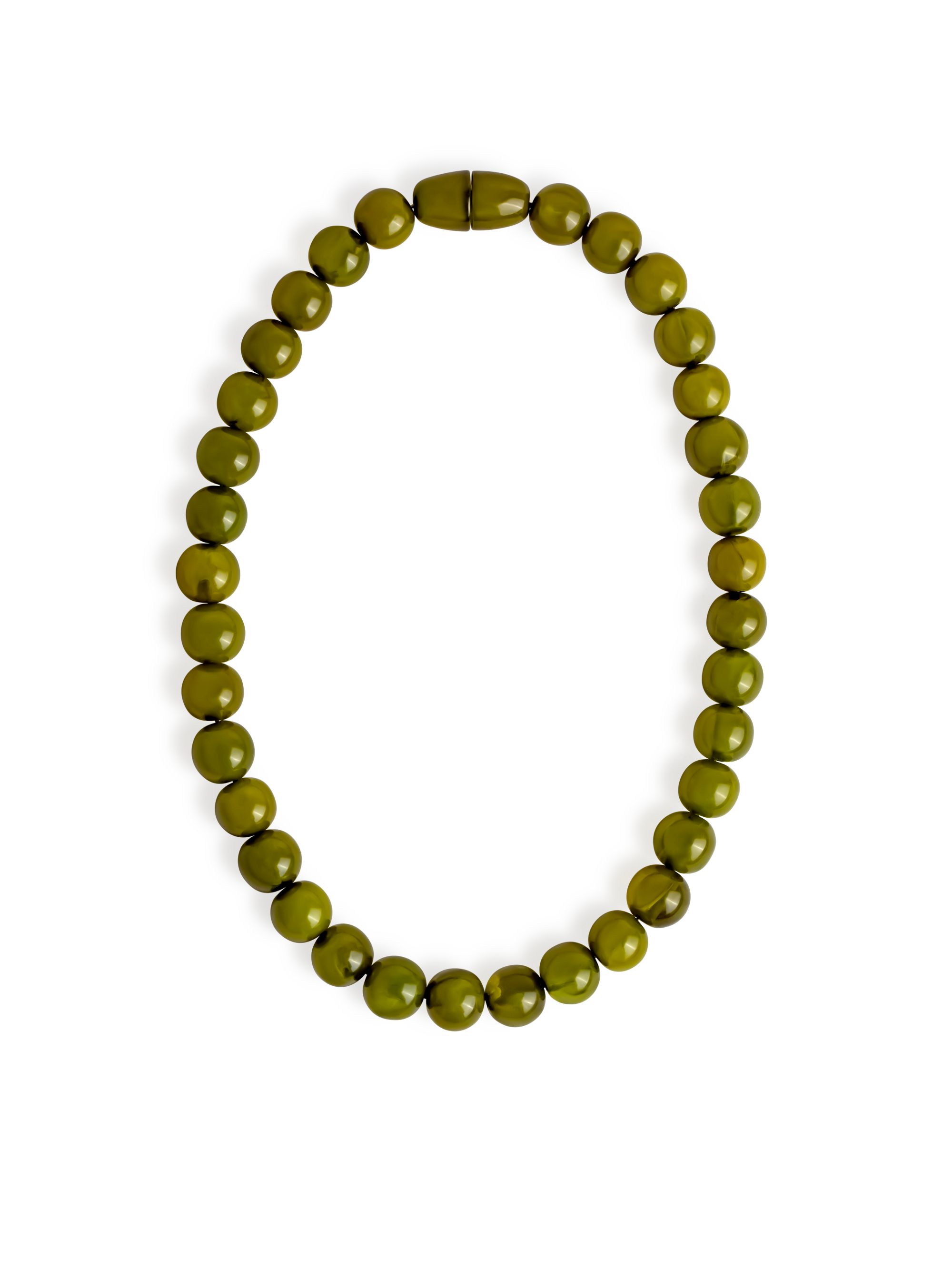 olive Acrylic beads necklace 