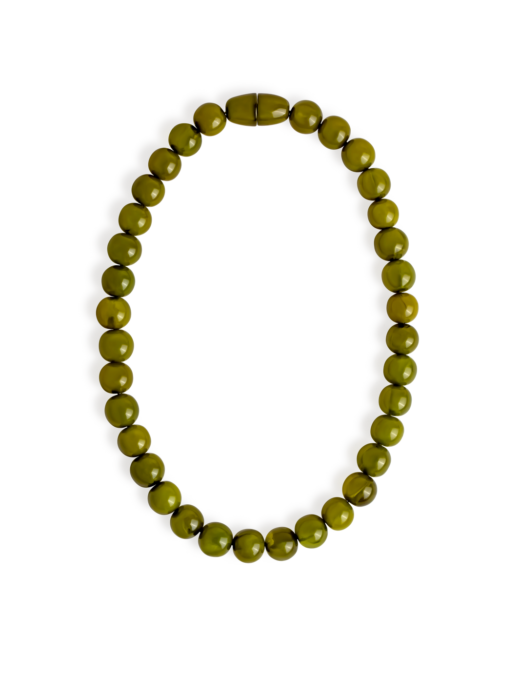 olive Acrylic beads necklace 