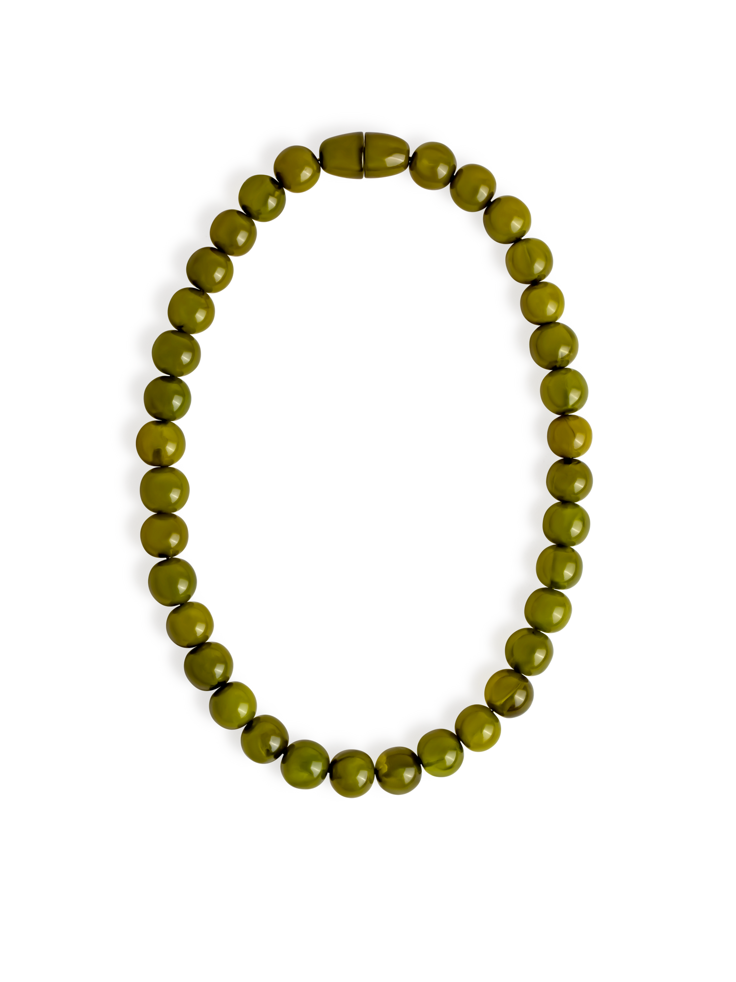 olive Acrylic beads necklace 