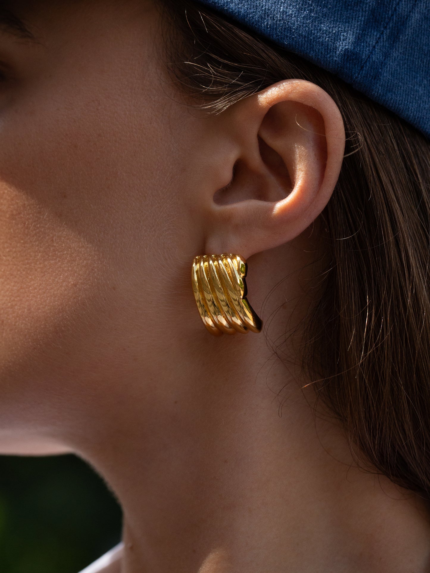 retro allure earring 18k gold plated brass 
