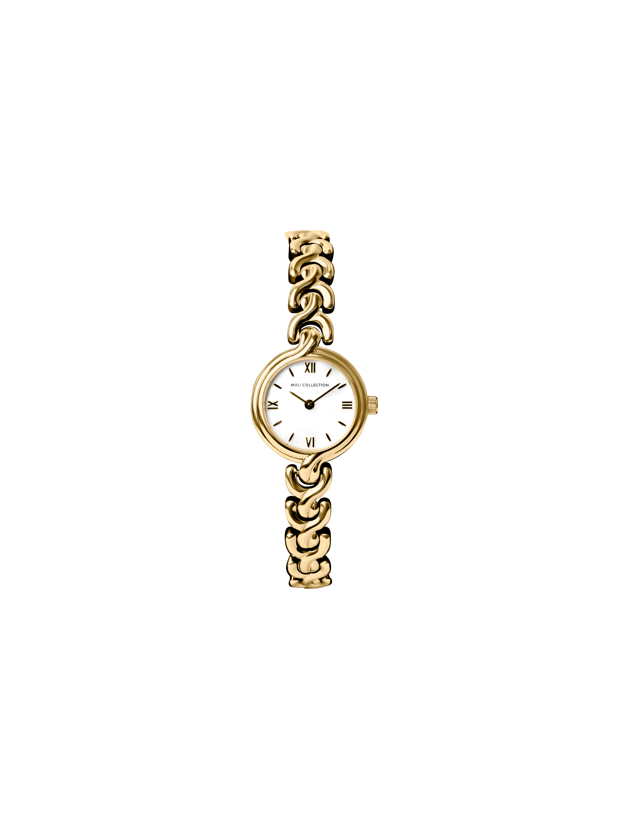 Reverie watch 24k gold plated 316L stainless steel with an anti-scratch sapphire crystal glass.