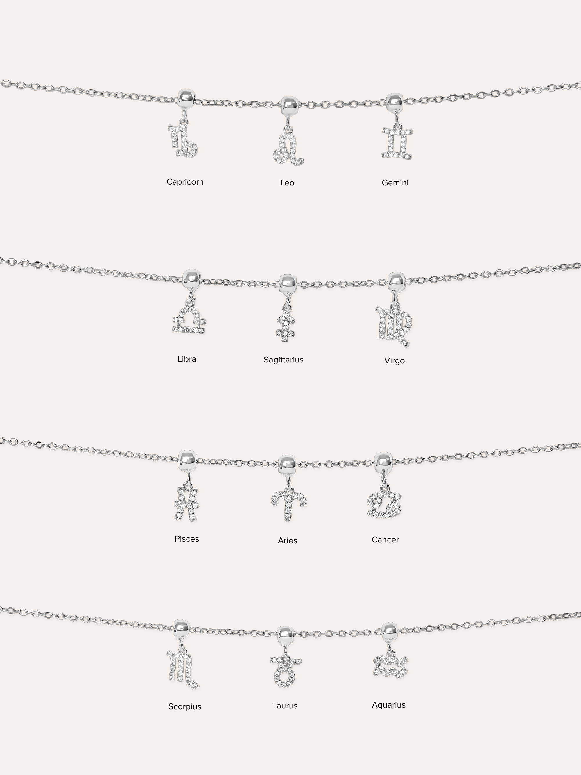 zodiacs pendant 925 silver plated brass