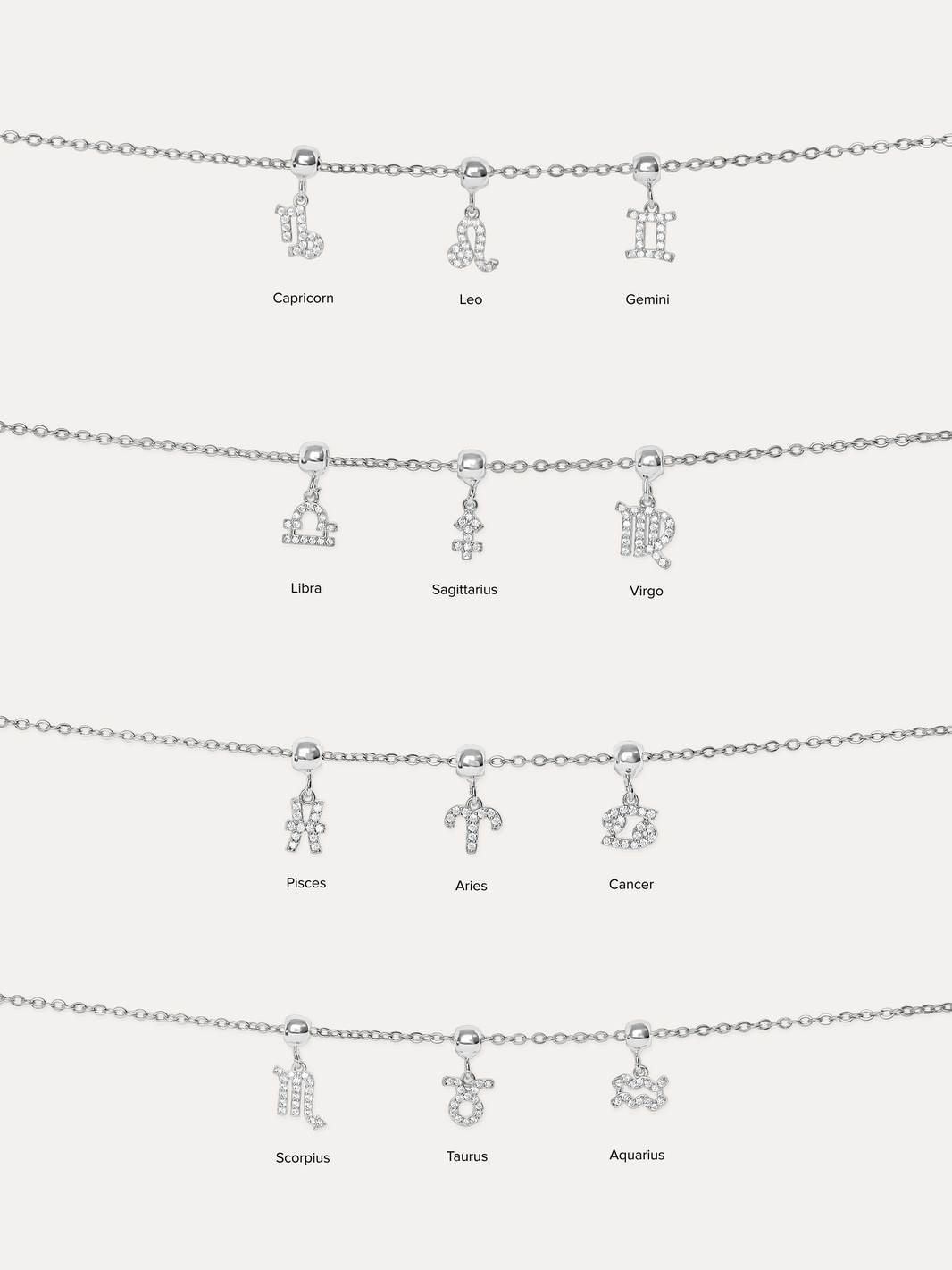 zodiacs pendant 925 silver plated brass