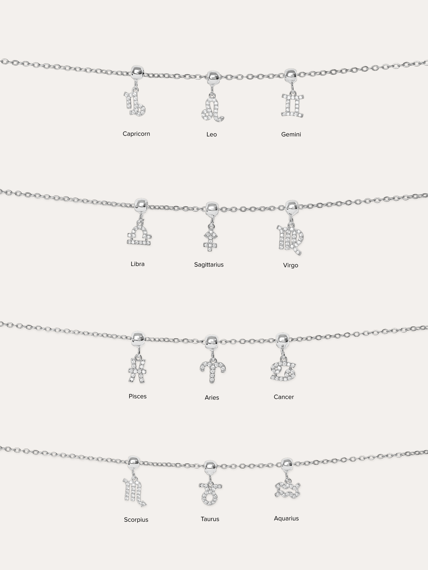 zodiacs pendant 925 silver plated brass