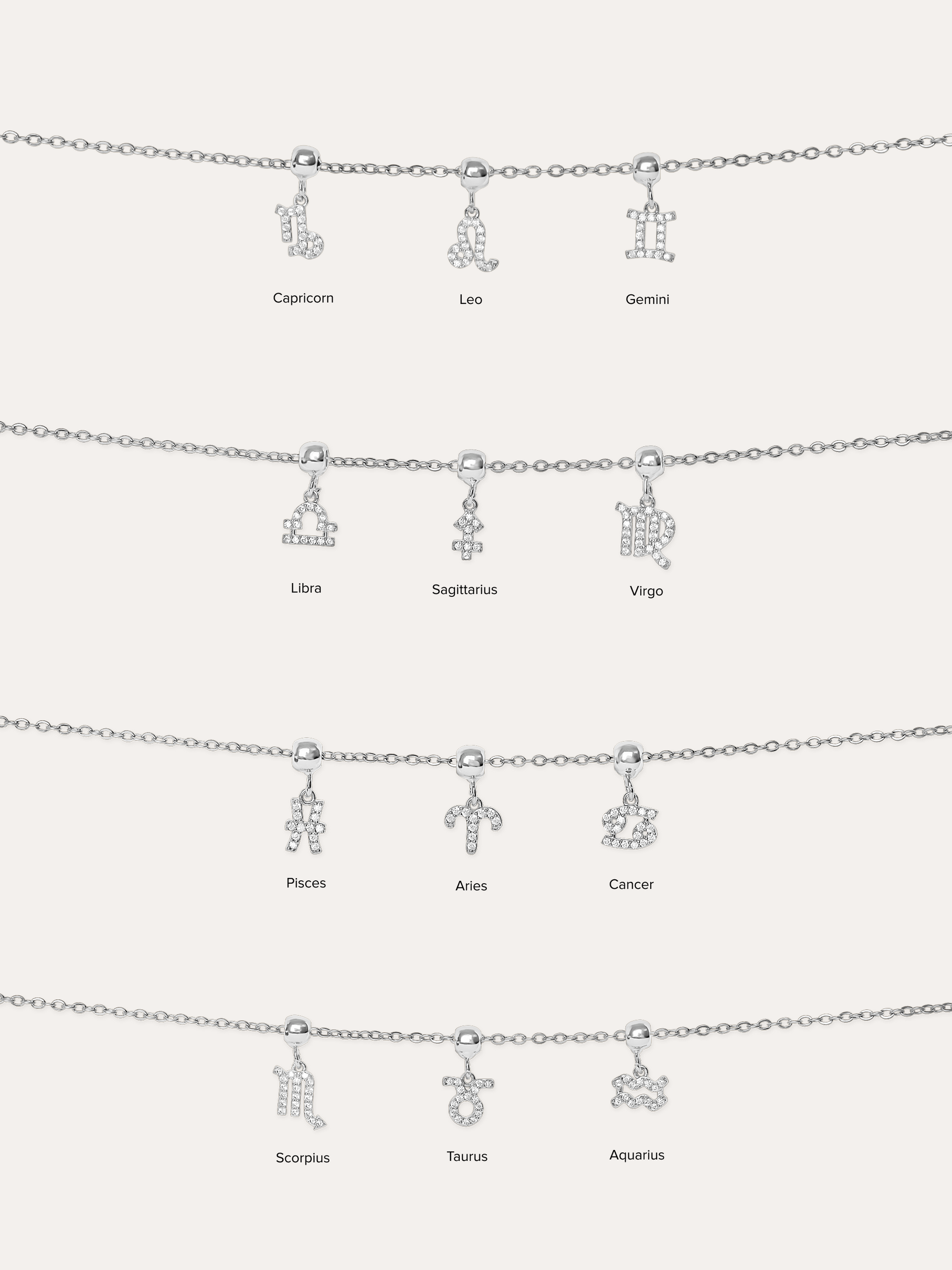 zodiacs pendant 925 silver plated brass