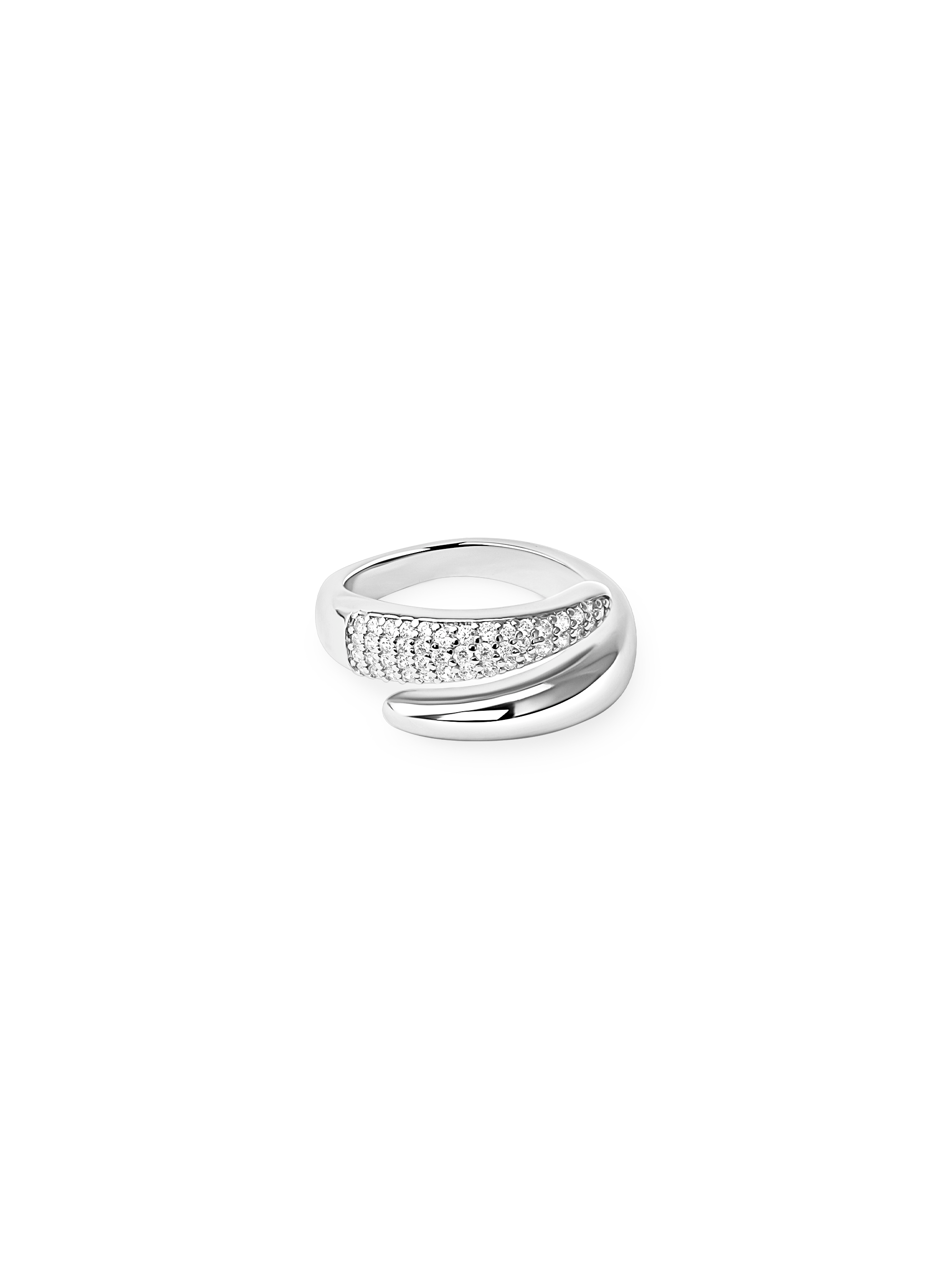 duo zirconia ring 925 silver plated stainless steel