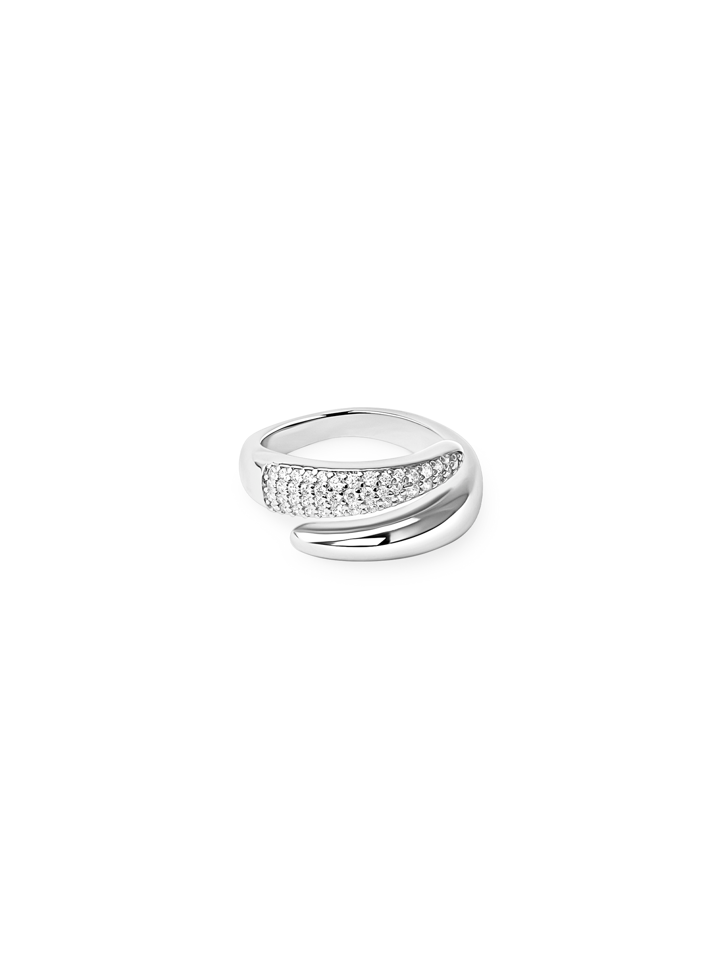 duo zirconia ring 925 silver plated stainless steel