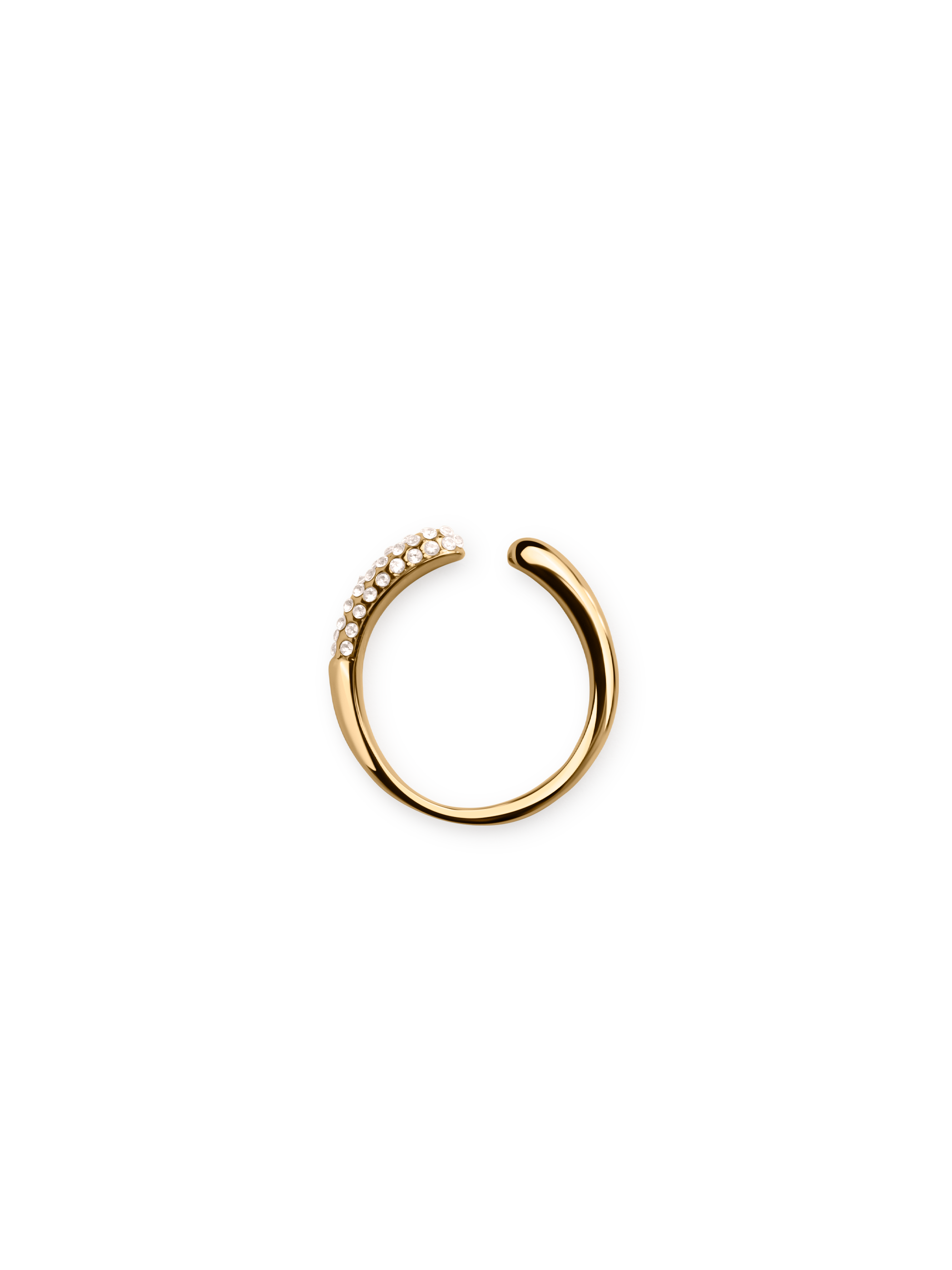 adjustable pave ring 18k gold PVD plated steel