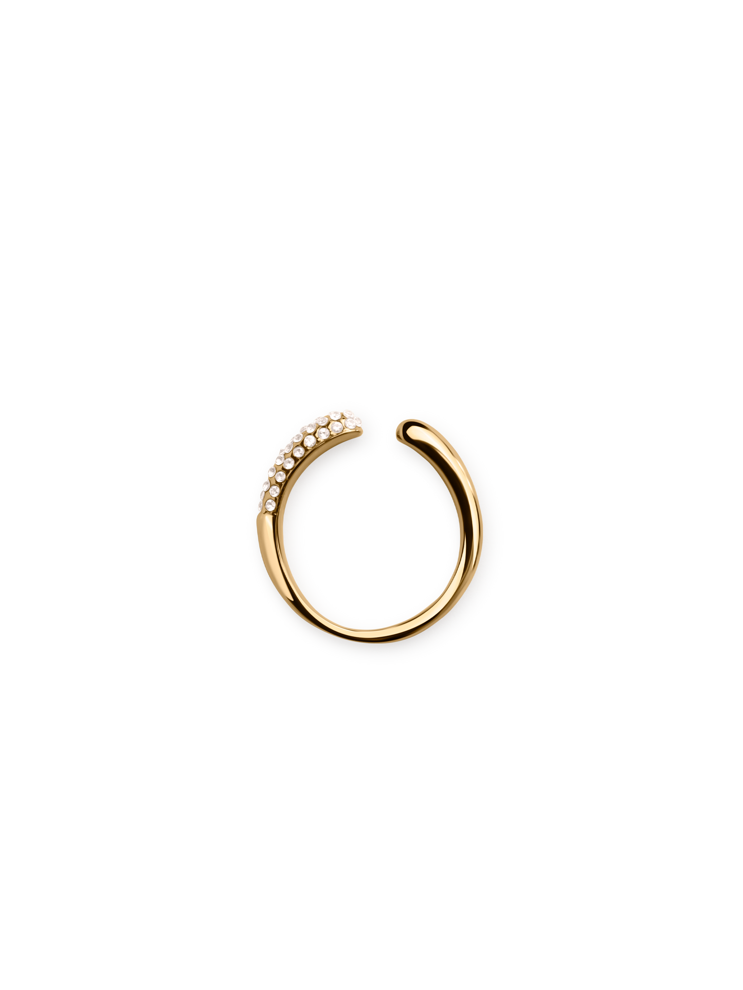 adjustable pave ring 18k gold PVD plated steel