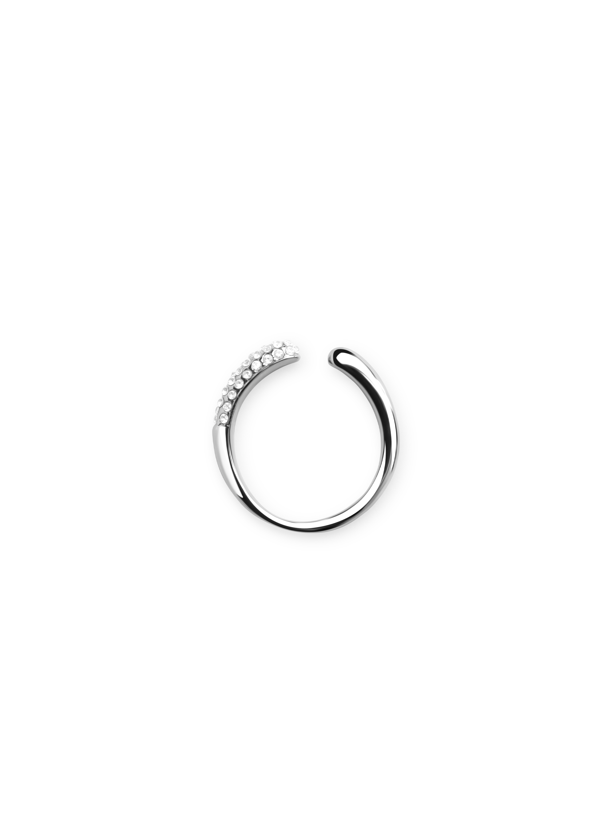 adjustable pave ring 925 silver plated steel