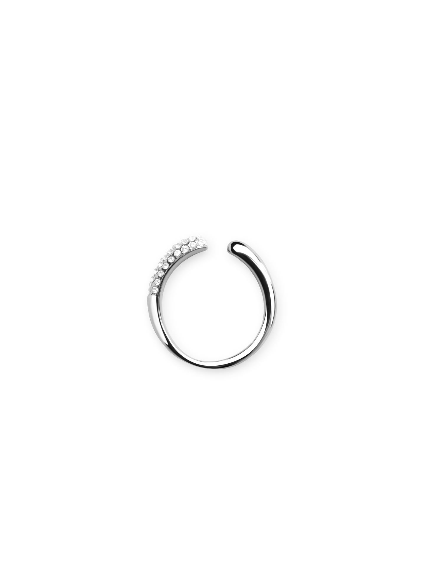adjustable pave ring 925 silver plated steel