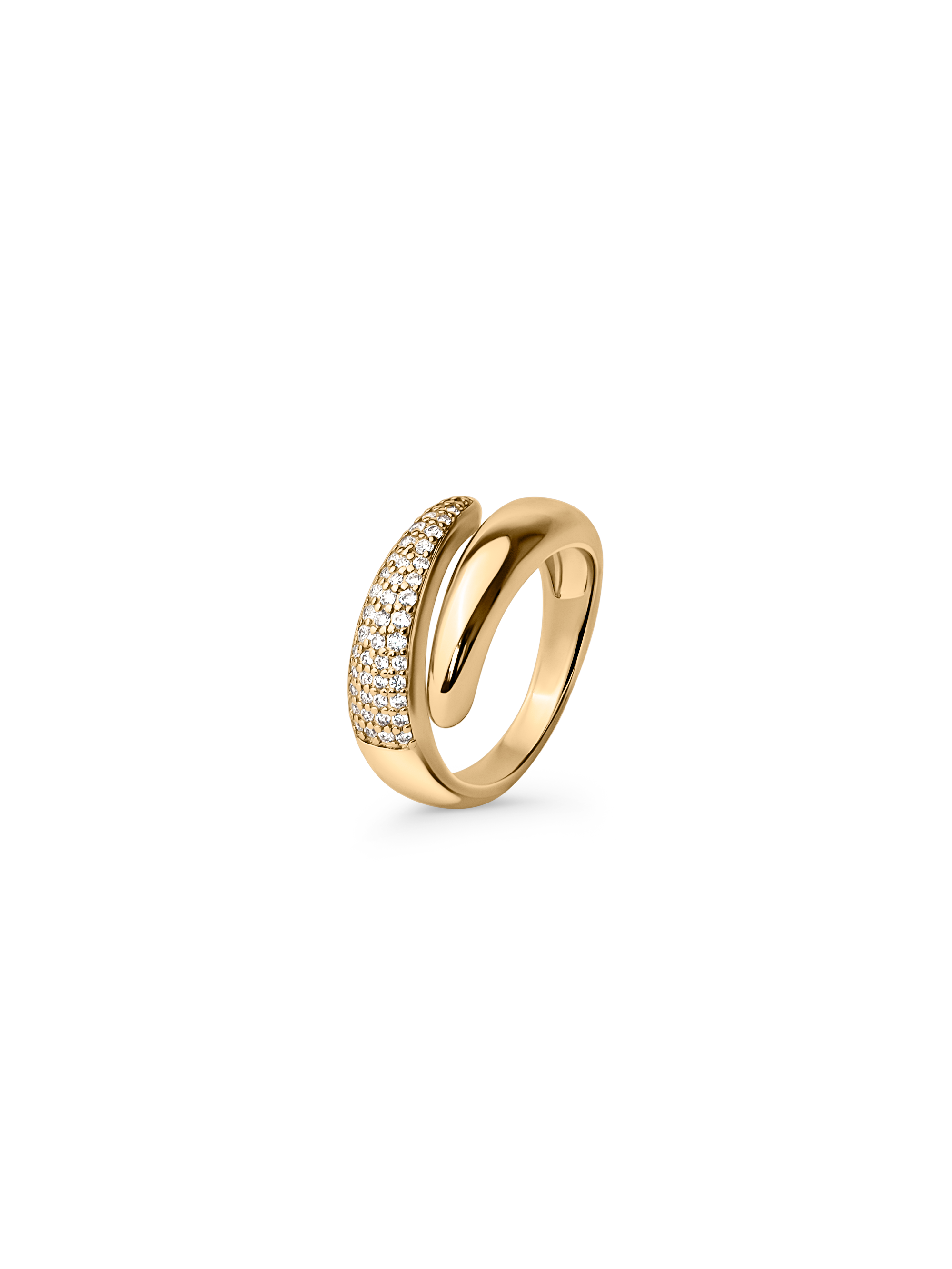 adjustable duo ring 18k gold plated brass