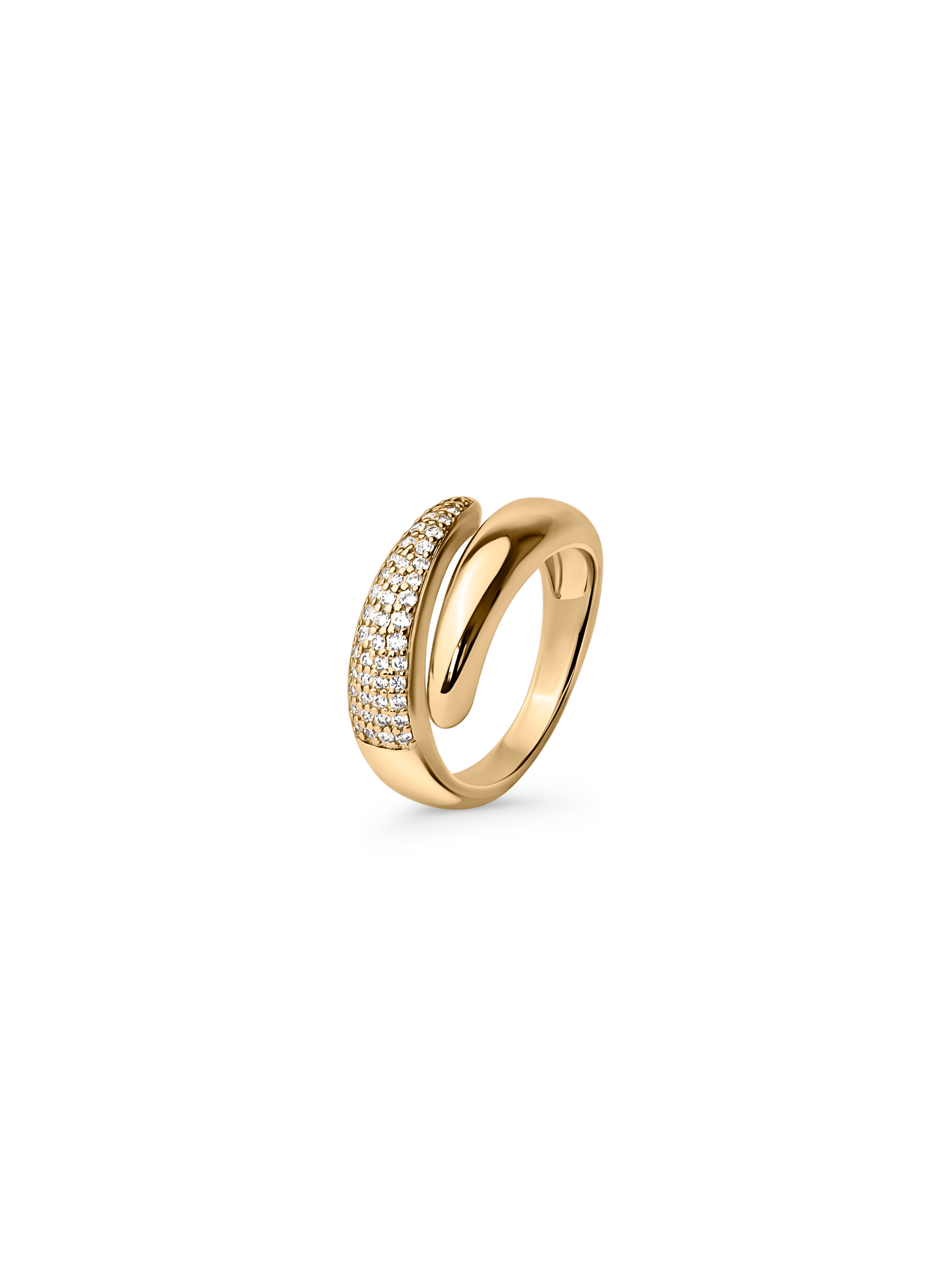 adjustable duo ring 18k gold plated brass