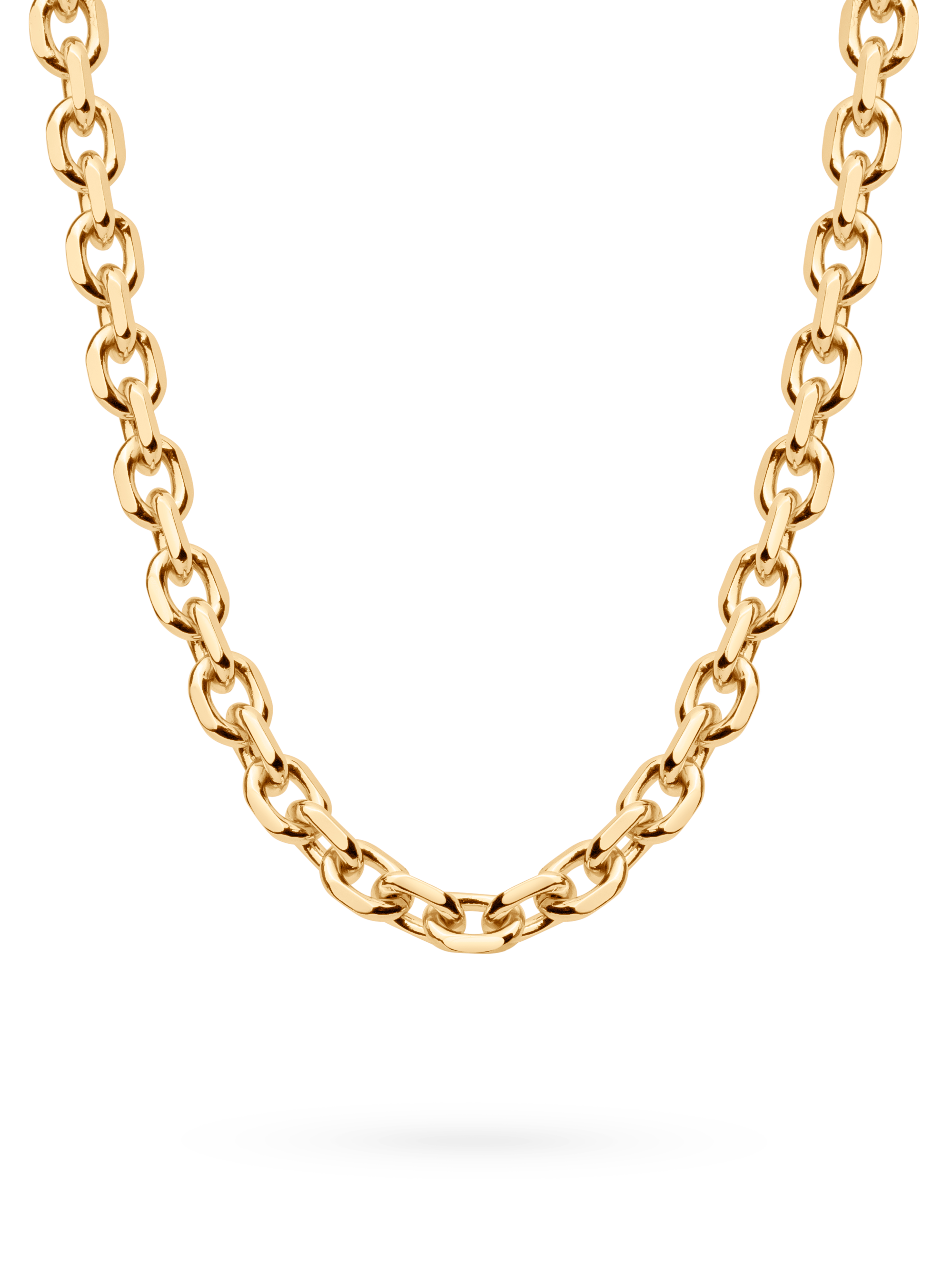 anchor chain necklace 18k gold plated brass 