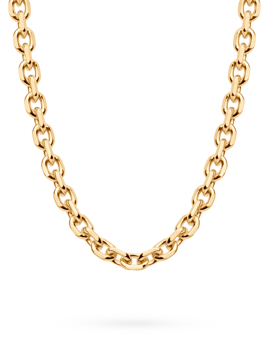 anchor chain necklace 18k gold plated brass 