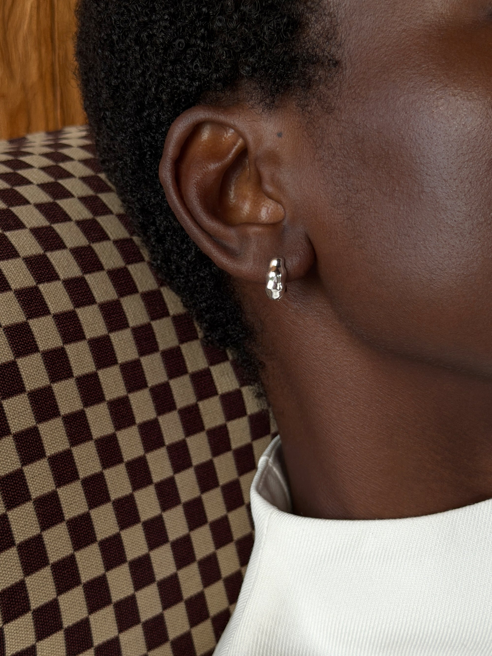 arc melt hoops 925 silver plated stainless steel