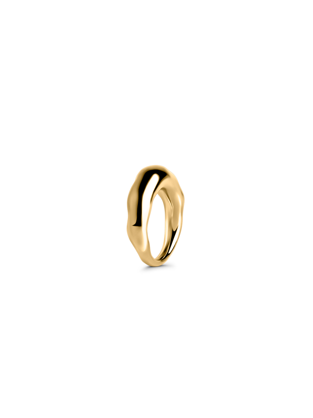 arc melt ring Waterproof 18k gold PVD plated steel