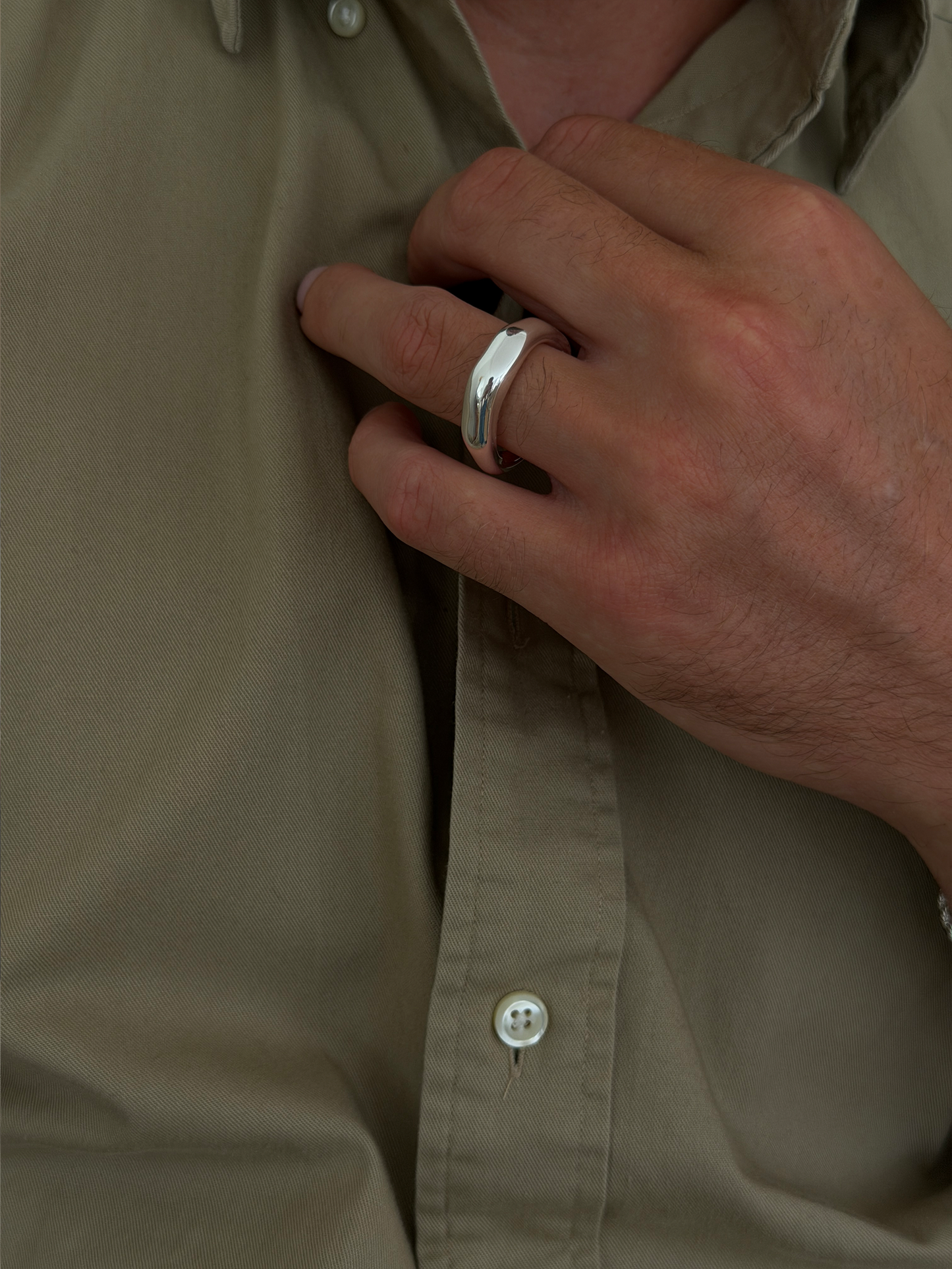 arc melt ring 925 silver plated stainless steel