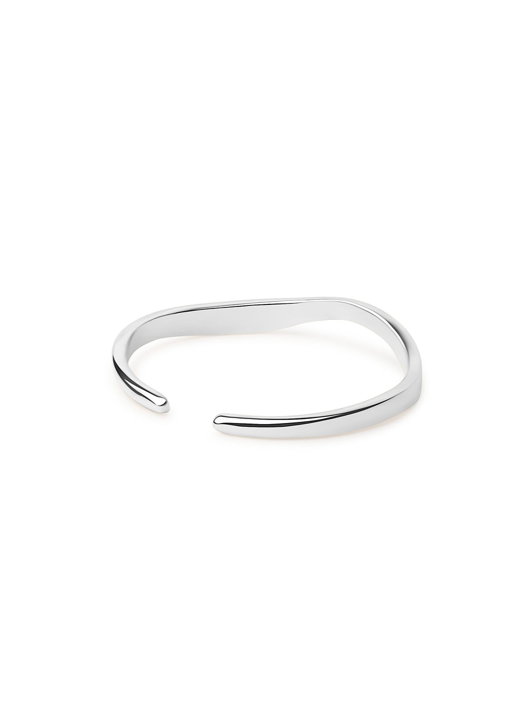 Asymmetrical Statement Cuff Bracelet Silver