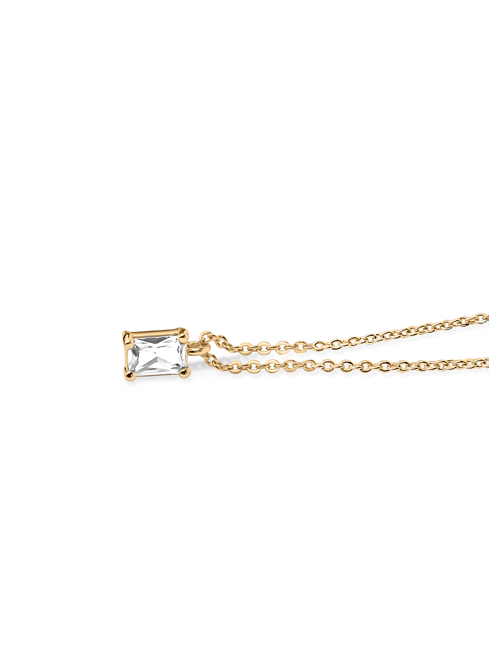 baguette necklace gold 