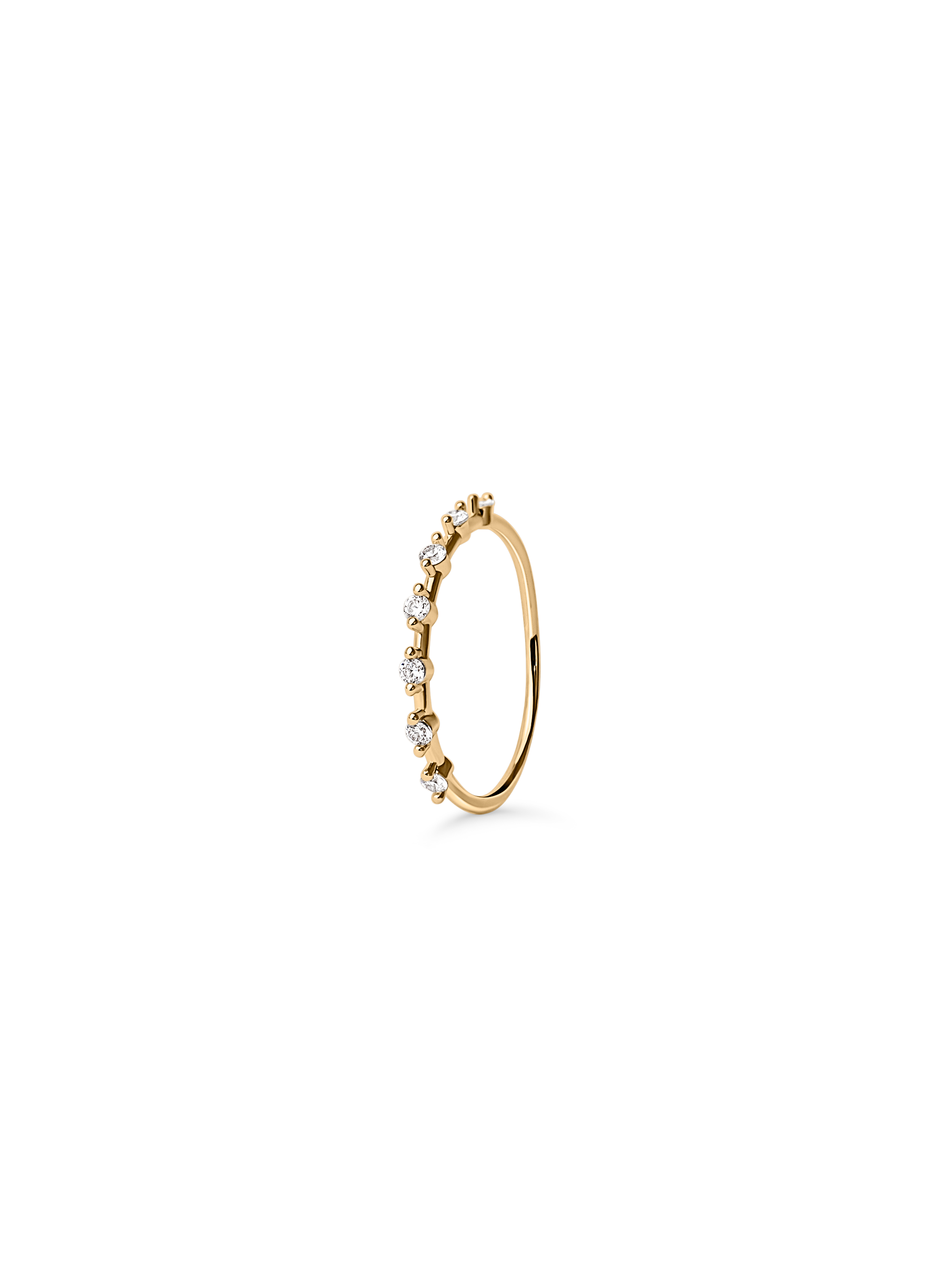 beaded zirconia stacker 18k gold plated brass