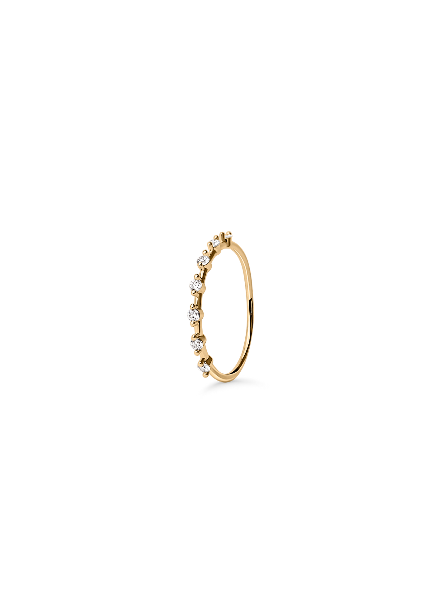 beaded zirconia stacker 18k gold plated brass