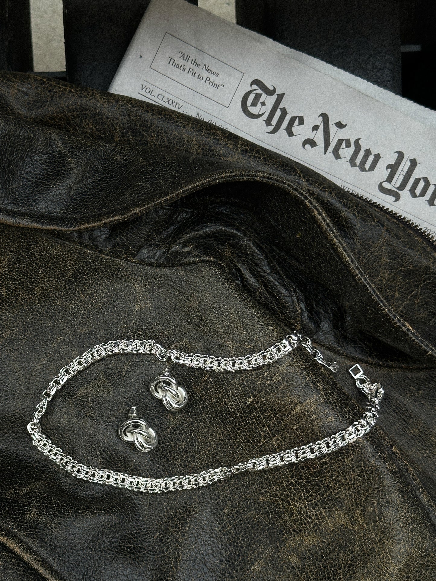 Double Knot Earrings Silver