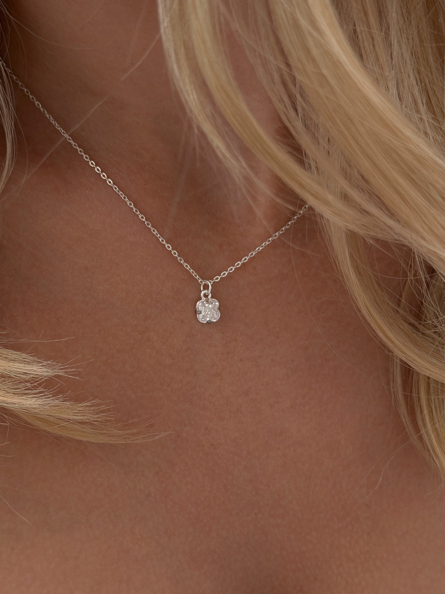 bloom necklace 925 silver plated stainless steel