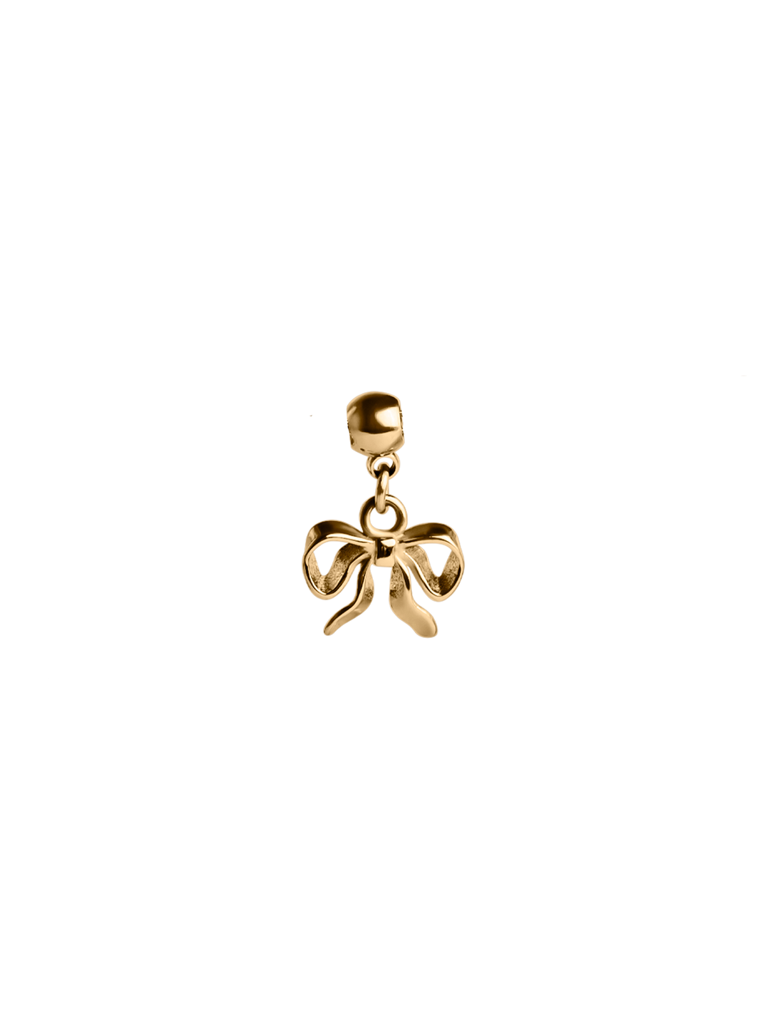 bow charm waterproof 18k gold PVD plated steel