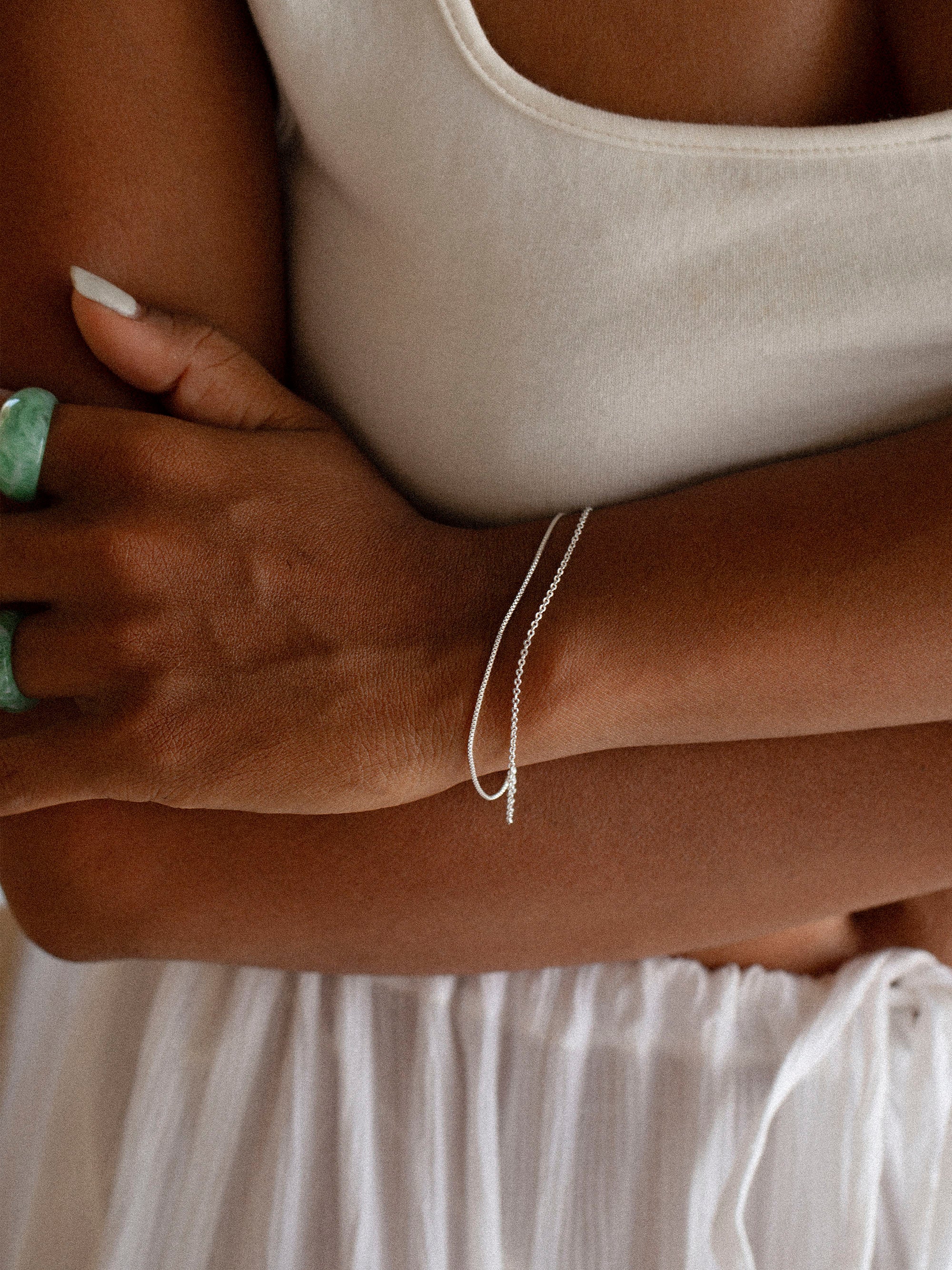 Silver Box Chain Bracelet