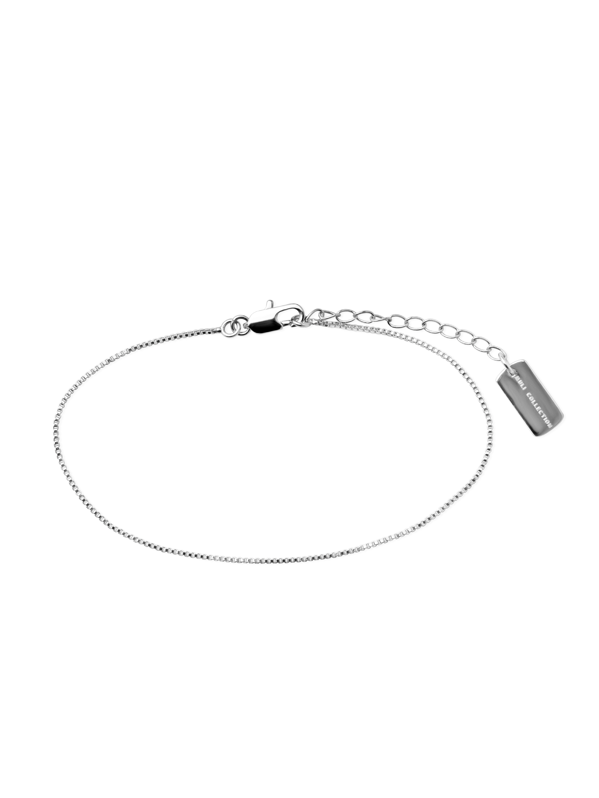 box chain anklet silver