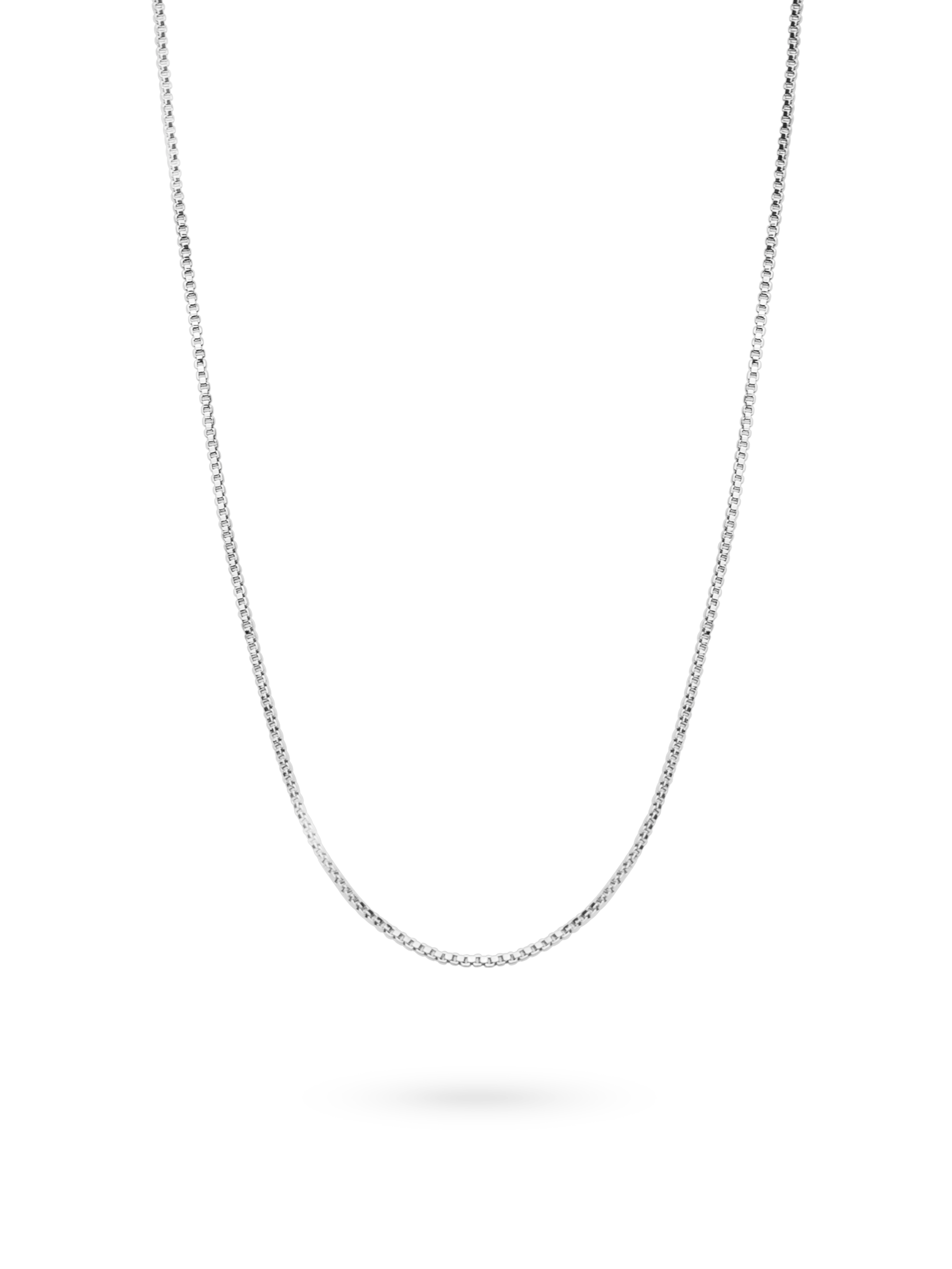 silver minimalistic box chain necklace