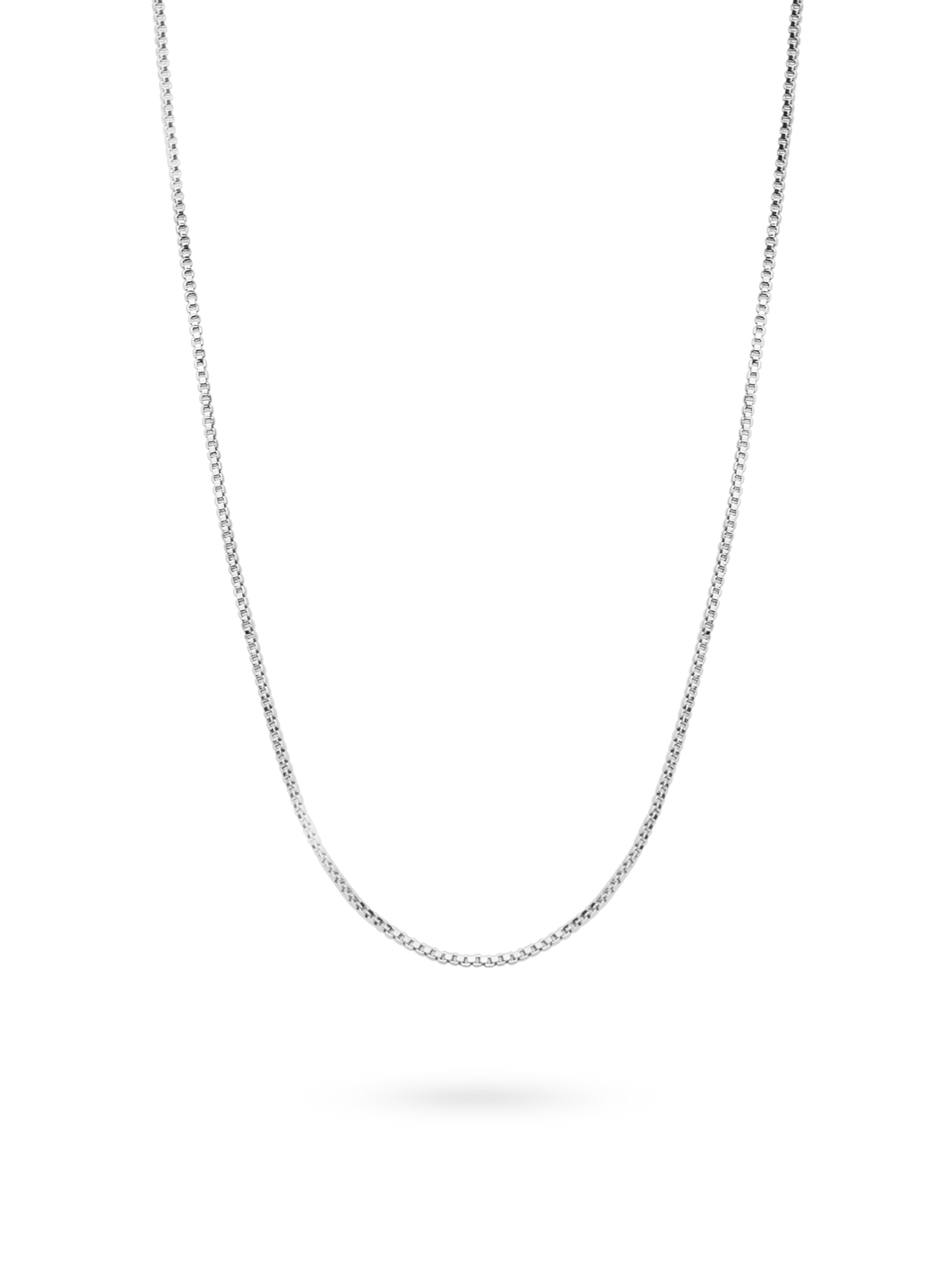 silver minimalistic box chain necklace