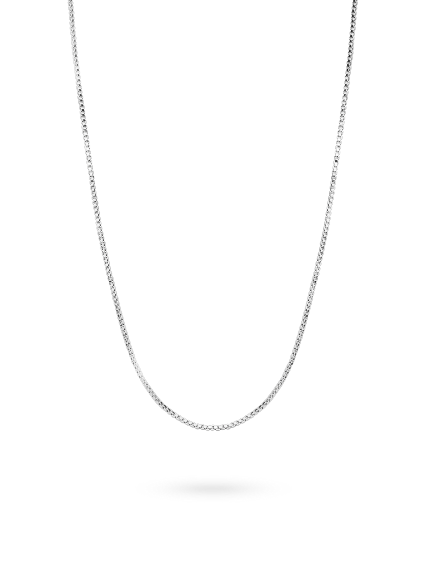 silver minimalistic box chain necklace