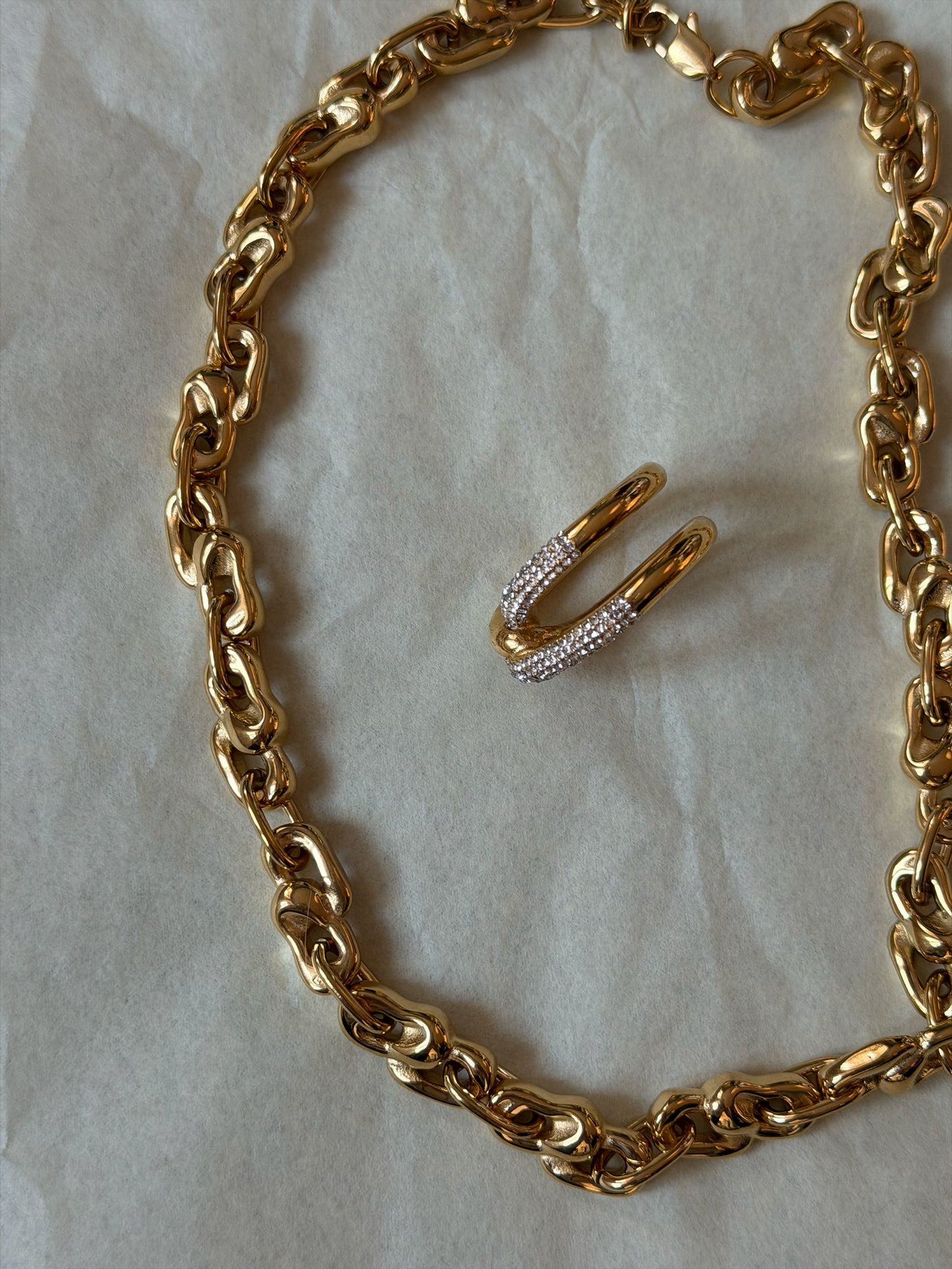 breeze necklace waterproof 18k gold PVD plated steel