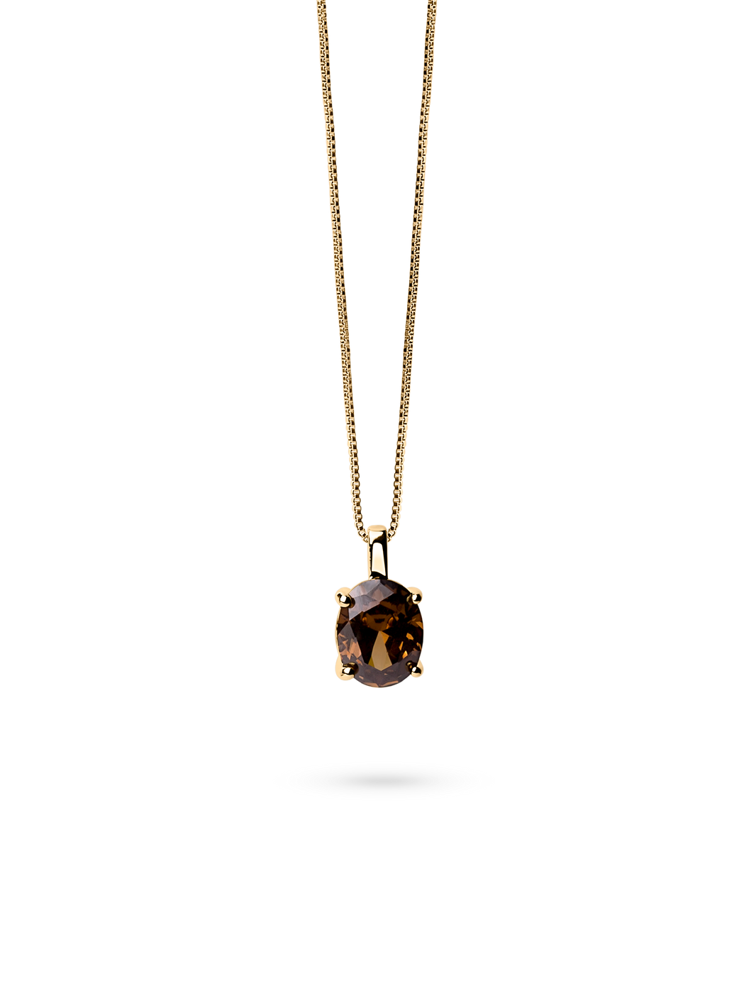 Ivy Diamond Necklace Brown Felicia Wedin 18k gold plated brass