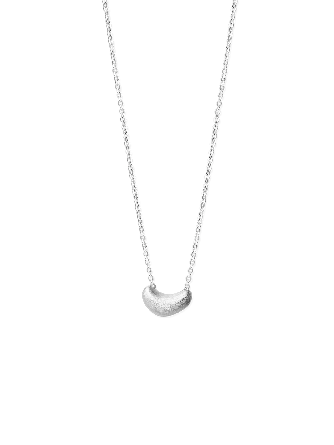 Brushed Bean Necklace 925 silver plated brass