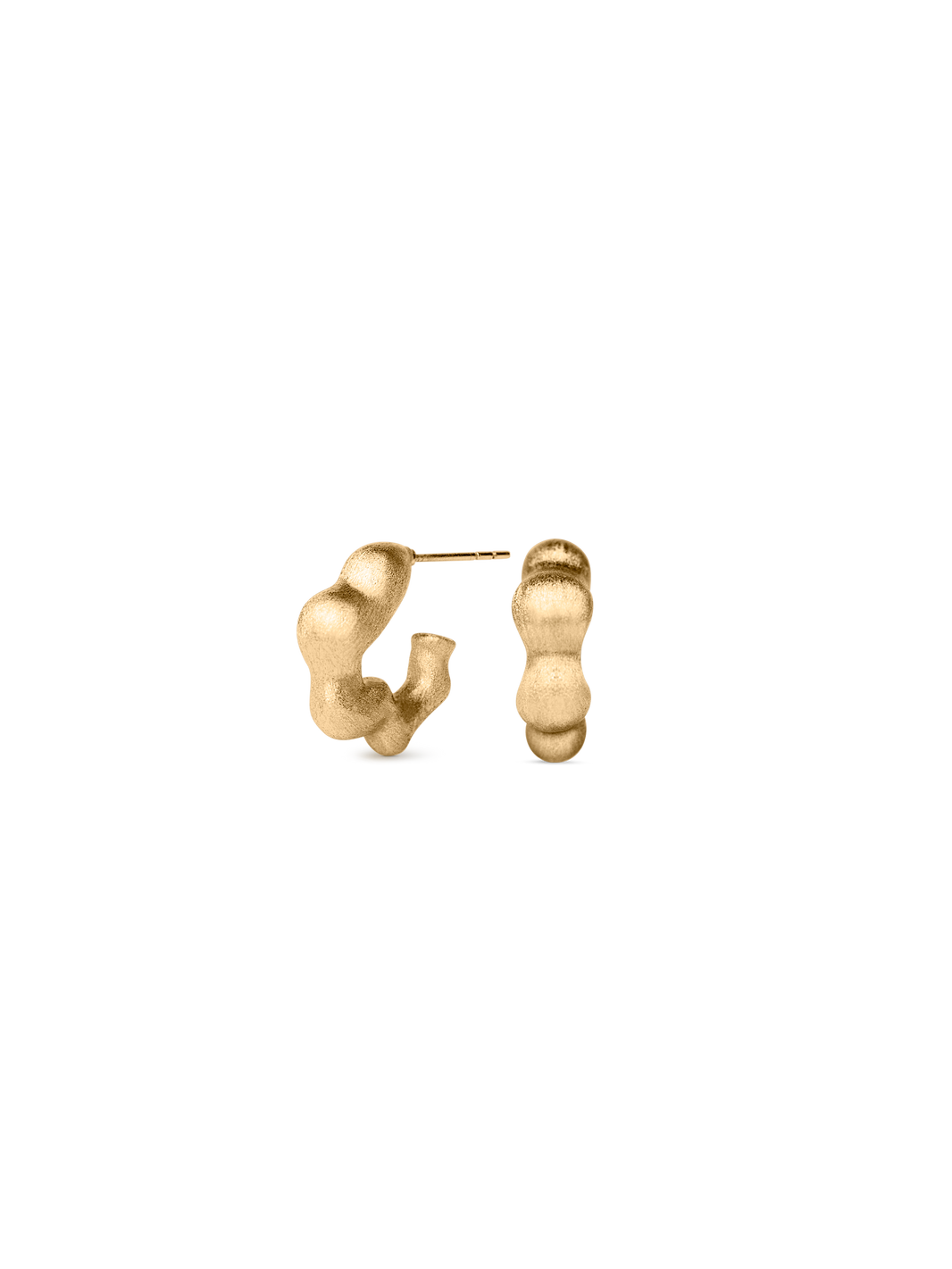brushed earring 18k gold plated brass